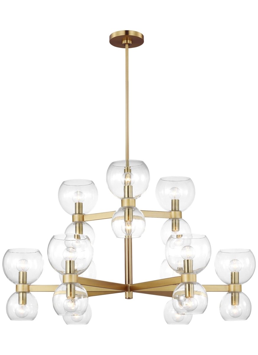 Chandelier Londyn - Laiton brûlé avec du verre transparent 36 1/2" 18 by Visual Comfort Studio | Luminaires & cie