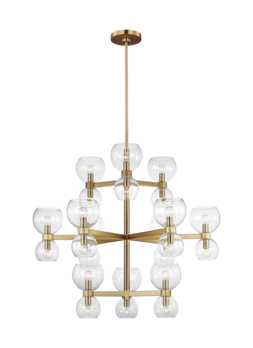 Chandelier Londyn - Laiton brûlé avec du verre transparent 36 1/2" 24 by Visual Comfort Studio | Luminaires & cie