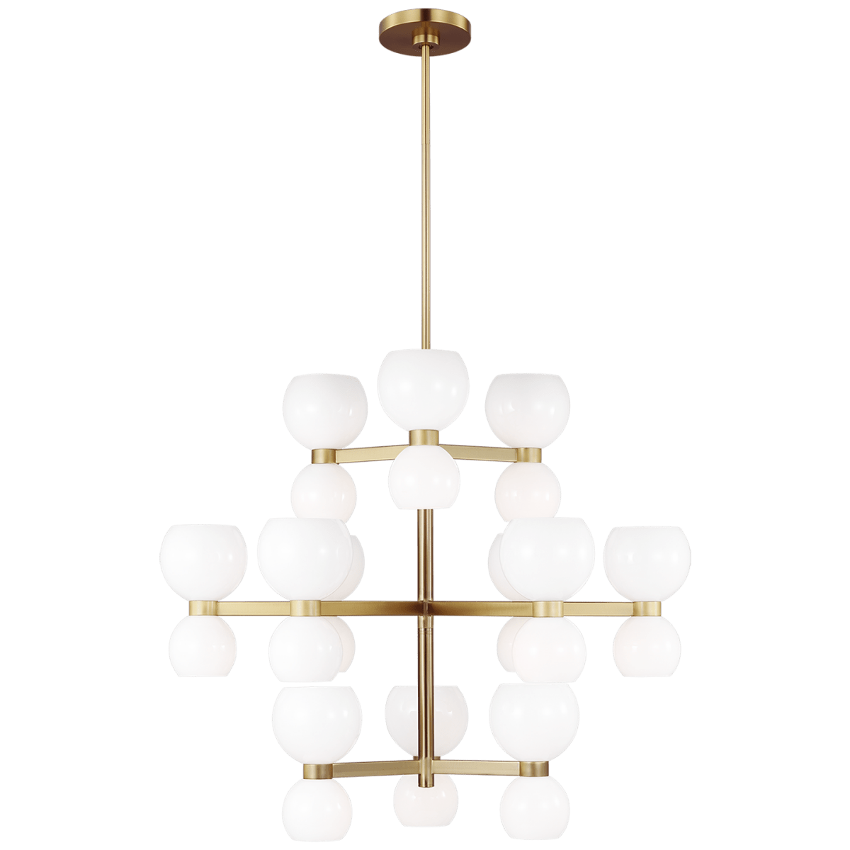 Chandelier Londyn - Laiton brûlé avec verre blanc lait 36 1/2" 24 by Visual Comfort Studio | Luminaires & cie
