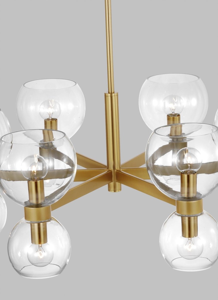 Chandelier Londyn - Laiton brûlé avec du verre transparent 28" 6 by Visual Comfort Studio | Luminaires & cie