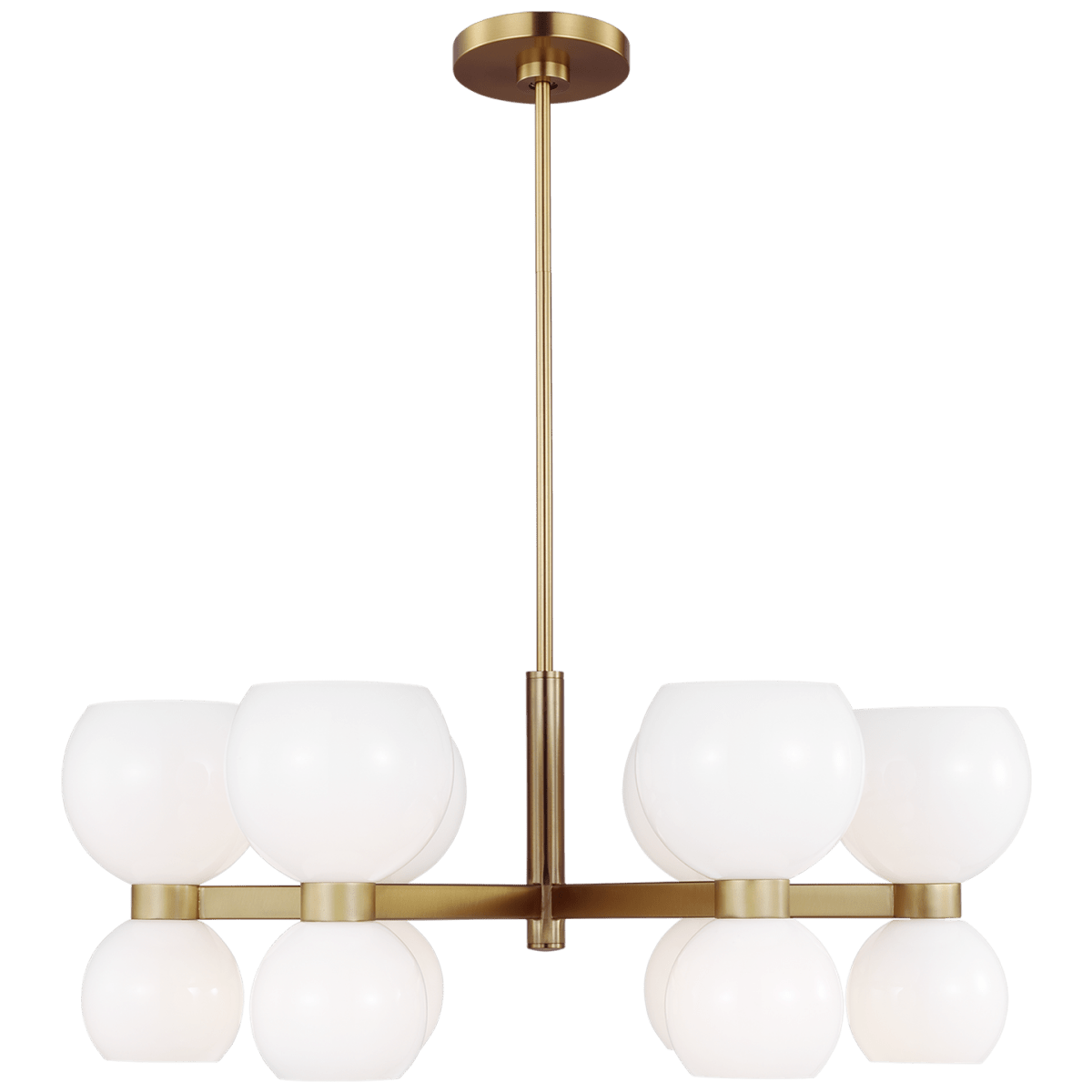 Chandelier Londyn - Laiton brûlé avec verre blanc lait 28" 12 by Visual Comfort Studio | Luminaires & cie