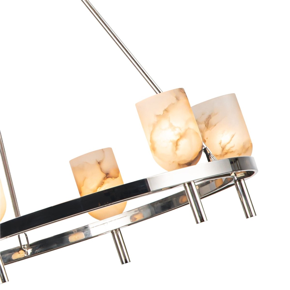 Chandelier Lucian - Nickel / albâtre poli 31 1/2" by Alora Lighting | Luminaires & cie