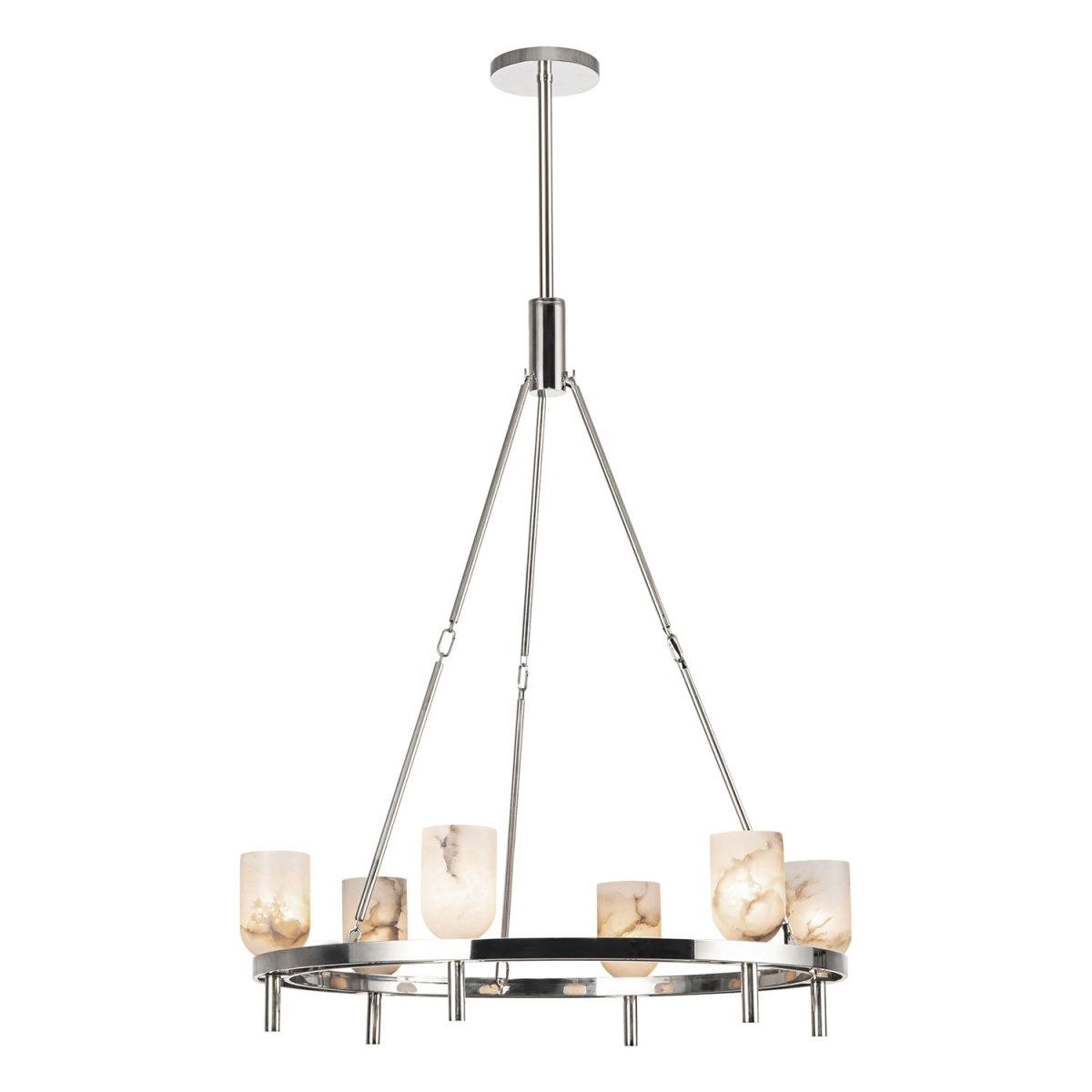 Chandelier Lucian - Nickel / albâtre poli 31 1/2" by Alora Lighting | Luminaires & cie