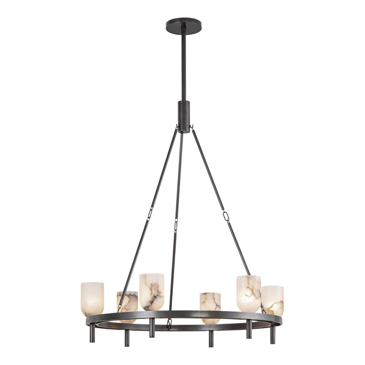 Chandelier Lucian - Bronze / Albâtre urbain 31 1/2" by Alora Lighting | Luminaires & cie