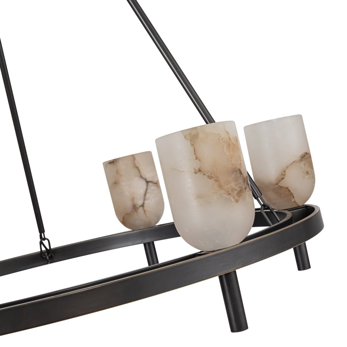 Chandelier Lucian - Bronze / Albâtre urbain 31 1/2" by Alora Lighting | Luminaires & cie