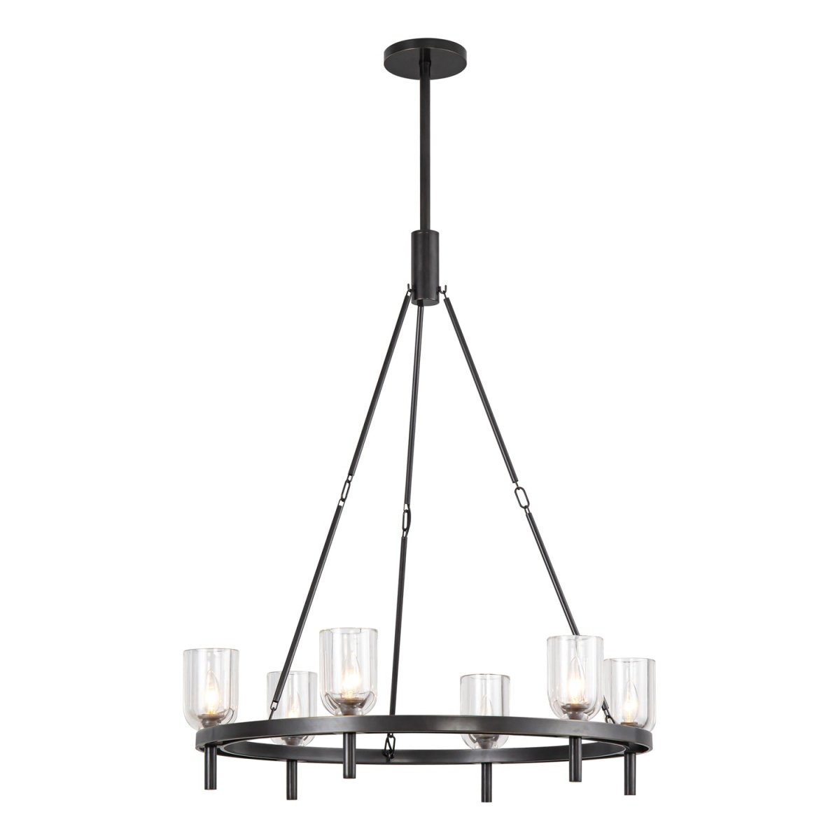 Chandelier Lucian - Cristal clair / bronze urbain 31 1/2" by Alora Lighting | Luminaires & cie