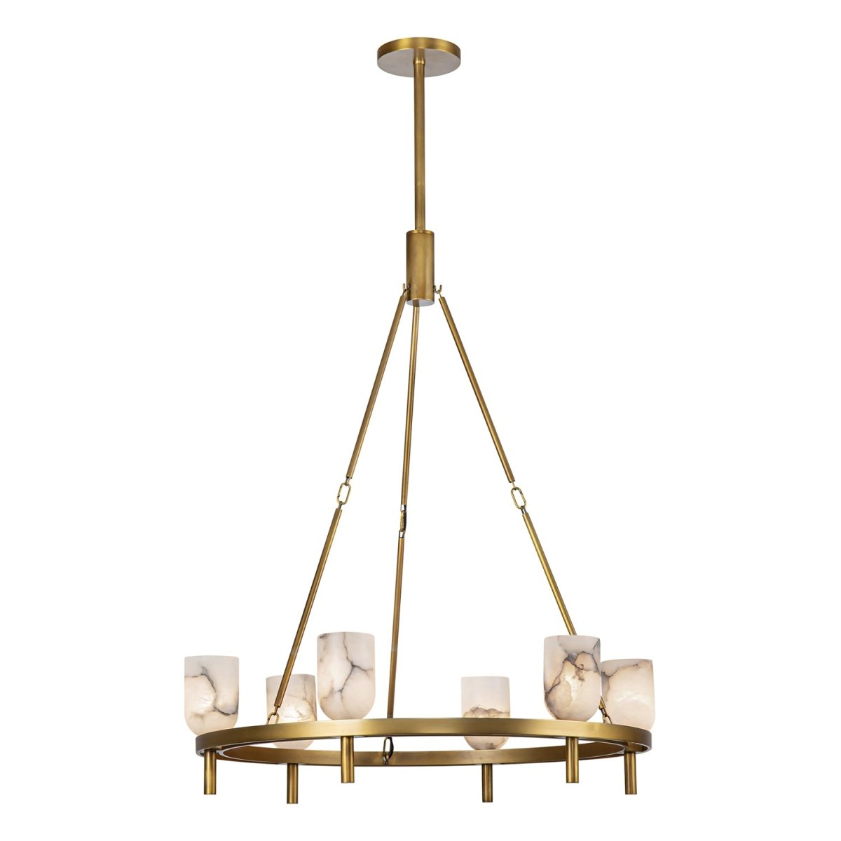 Chandelier Lucian - Laiton / albâtre vintage 31 1/2" by Alora Lighting | Luminaires & cie