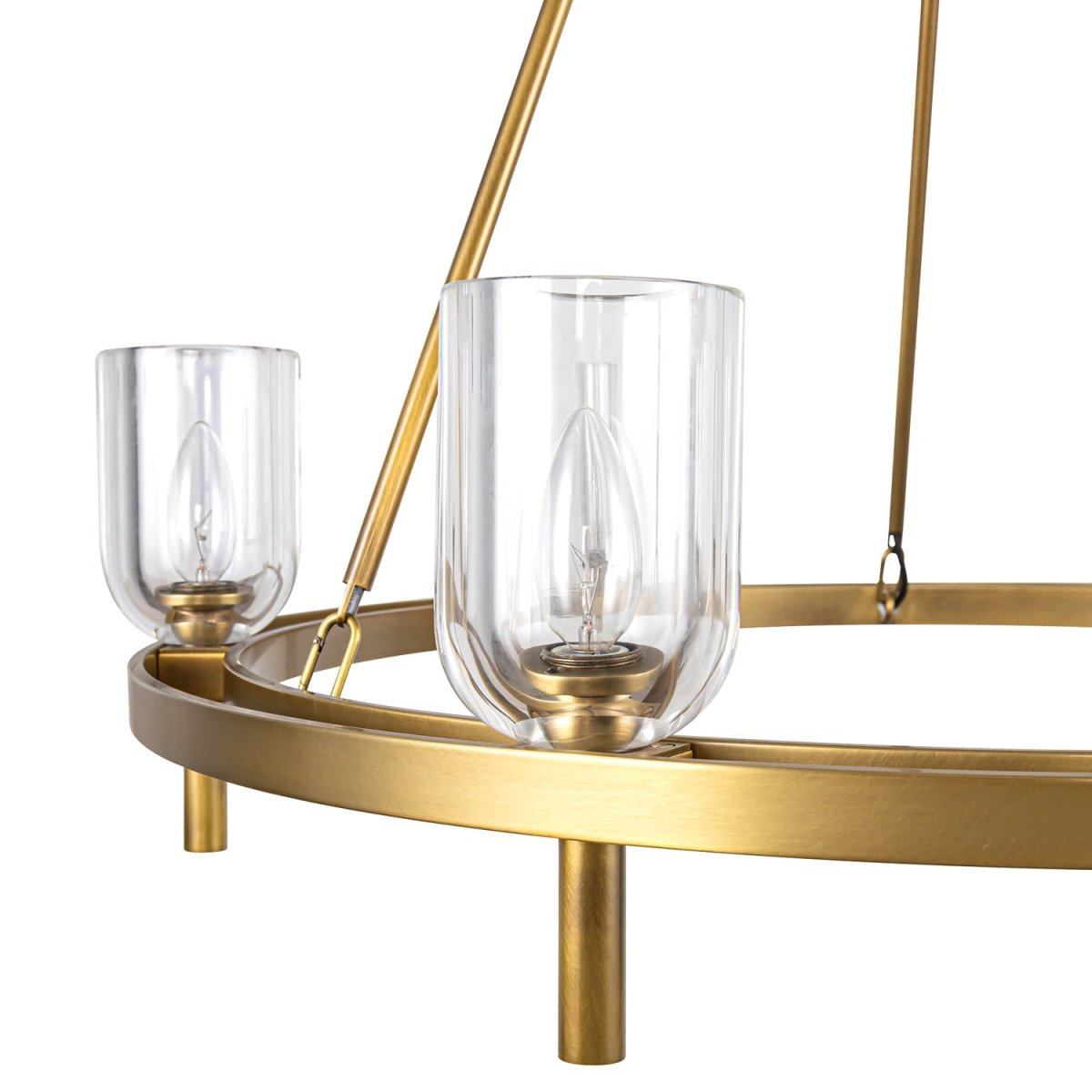 Chandelier Lucian - Cristal transparent / laiton vintage 31 1/2" by Alora Lighting | Luminaires & cie