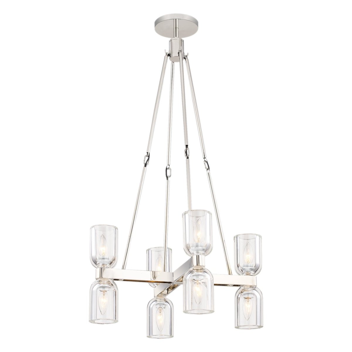 Chandelier Lucian - Cristal clair / nickel poli 22" by Alora Lighting | Luminaires & cie