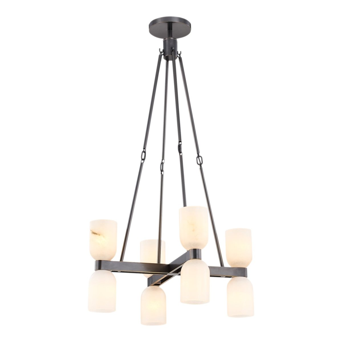 Chandelier Lucian - Bronze / Albâtre urbain 22" by Alora Lighting | Luminaires & cie