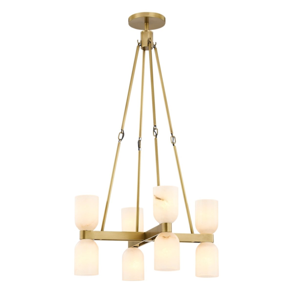 Chandelier Lucian - Laiton / albâtre vintage 22" by Alora Lighting | Luminaires & cie
