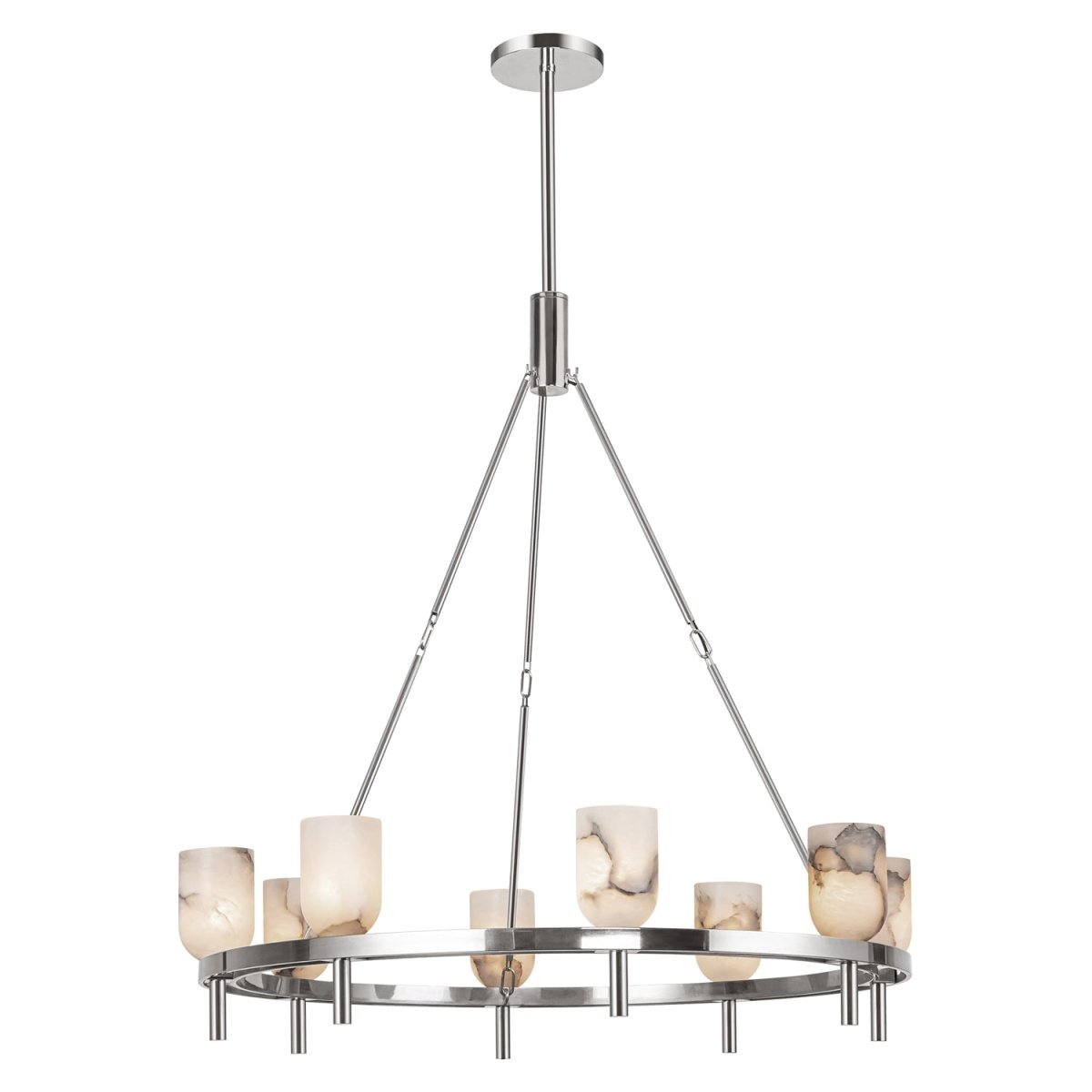 Chandelier Lucian - Nickel / albâtre poli 36 1/8" by Alora Lighting | Luminaires & cie