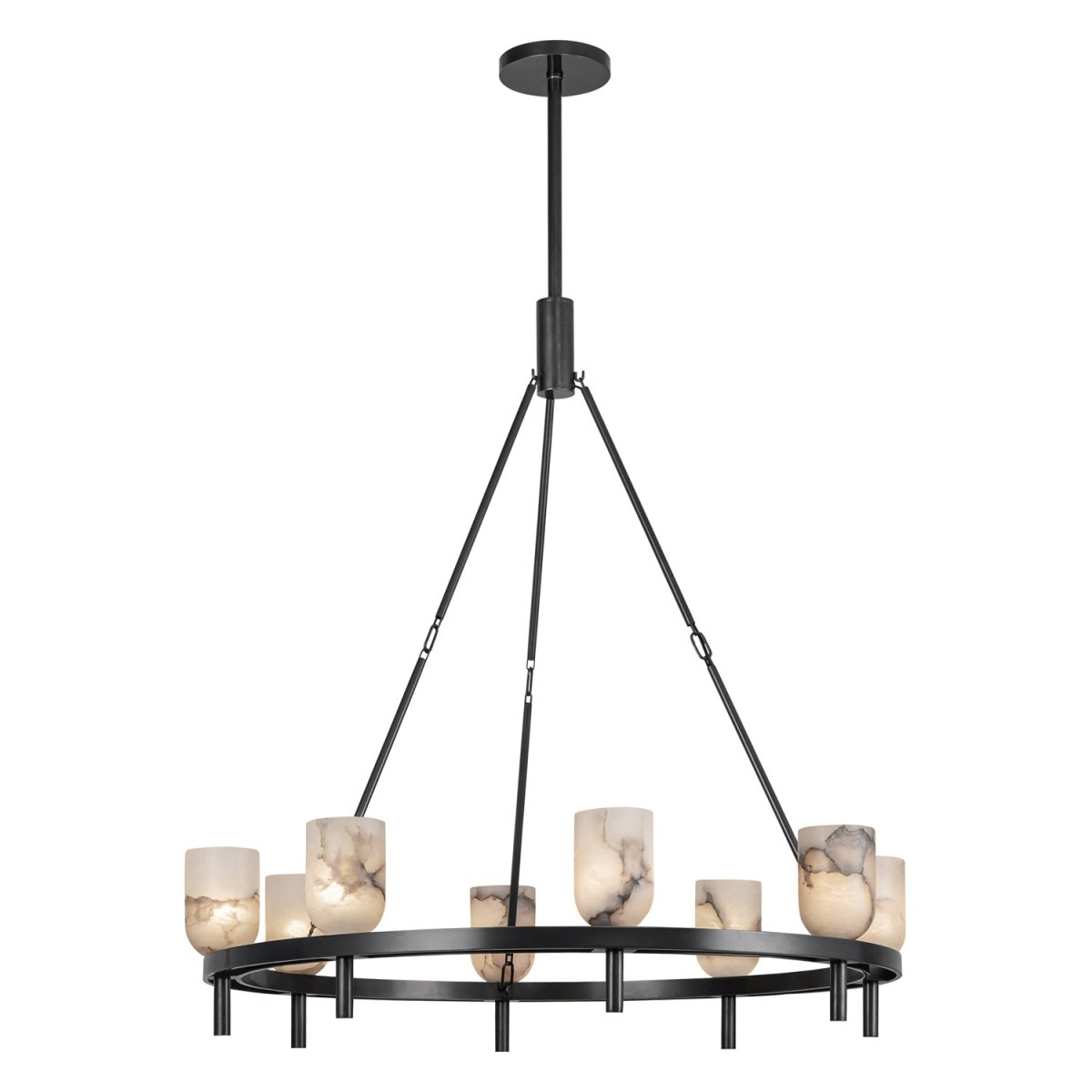 Chandelier Lucian - Bronze / Albâtre urbain 36 1/8" by Alora Lighting | Luminaires & cie
