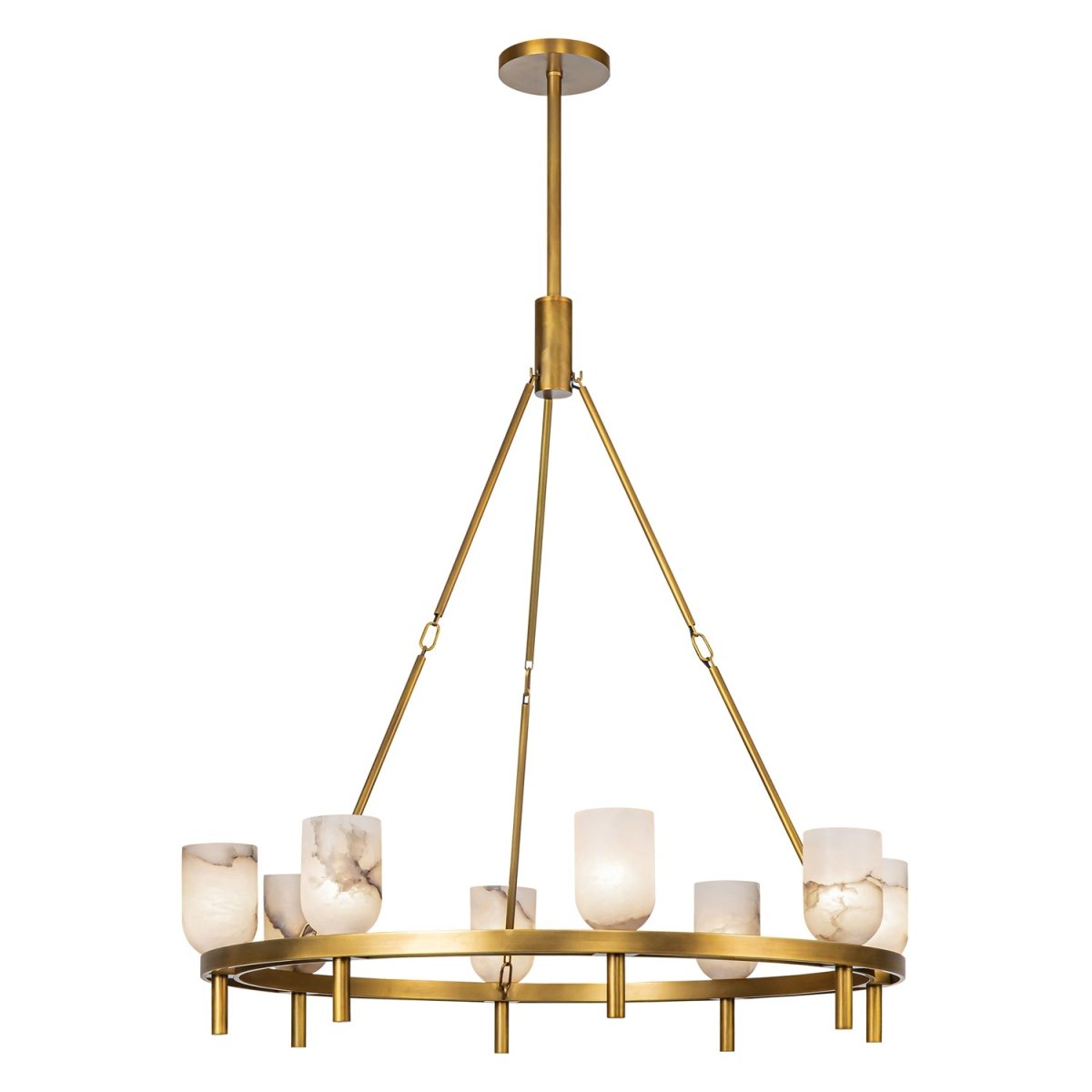 Chandelier Lucian - Laiton / albâtre vintage 36 1/8" by Alora Lighting | Luminaires & cie