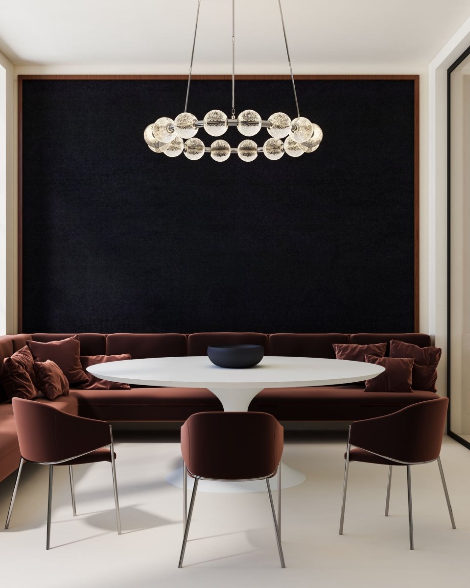 Chandelier Marni - Nickel poli 32 3/8" by Alora Lighting | Luminaires & cie