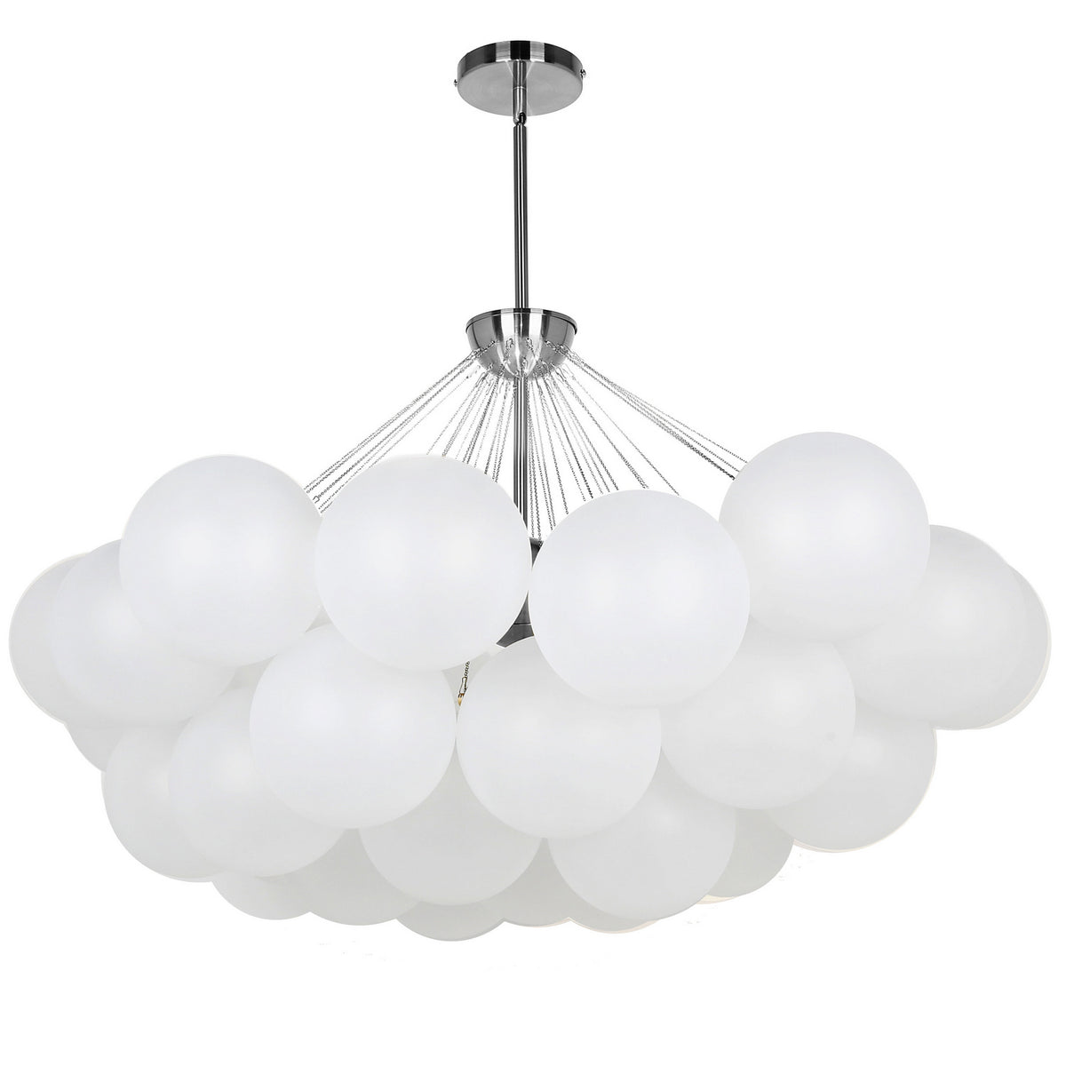 Lustre Miles 36 1/4", Blanc / Chrome poli – Dainolite