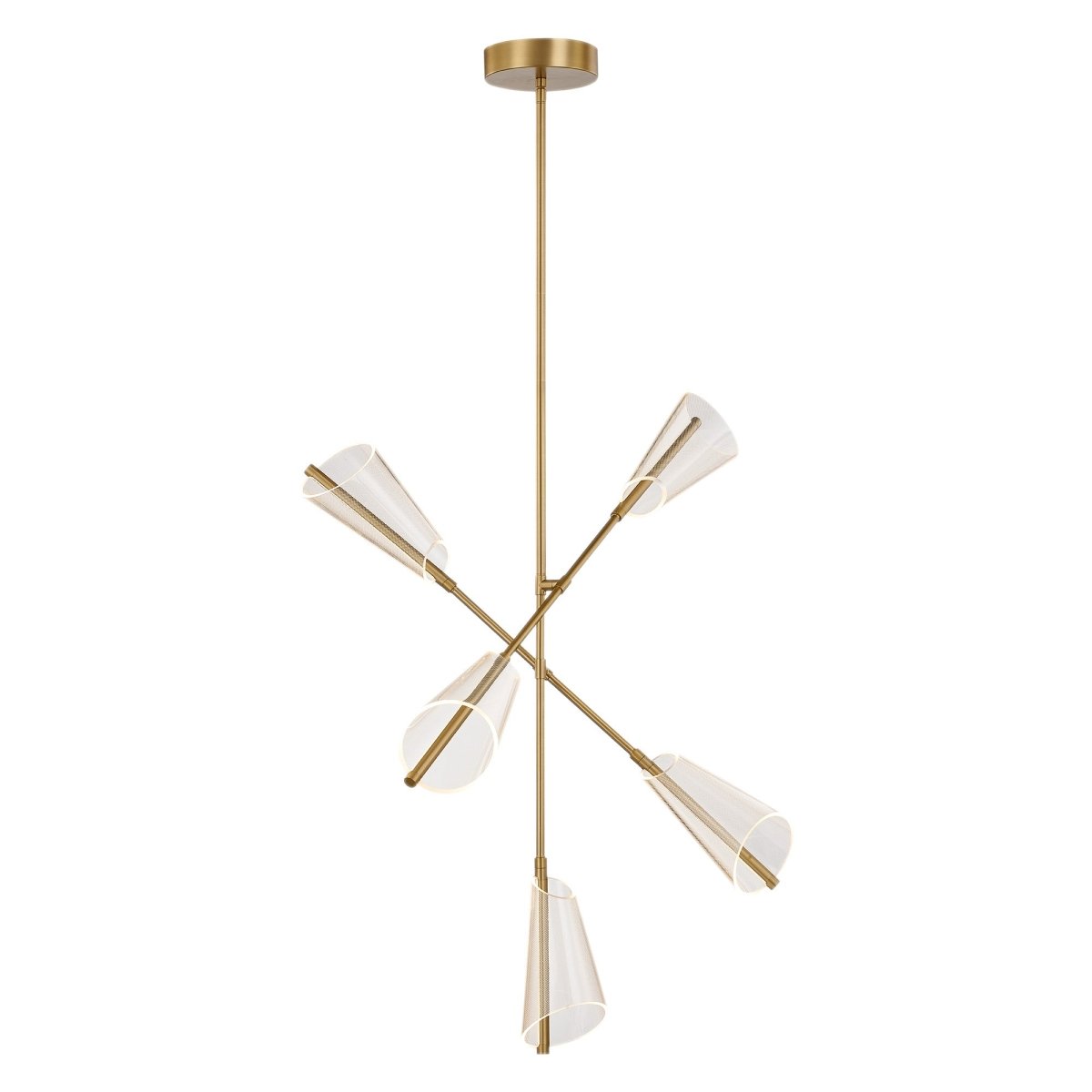 Chandelier Mulberry - Guide en or / lumière brossé 37" by Kuzco Lighting | Luminaires & cie