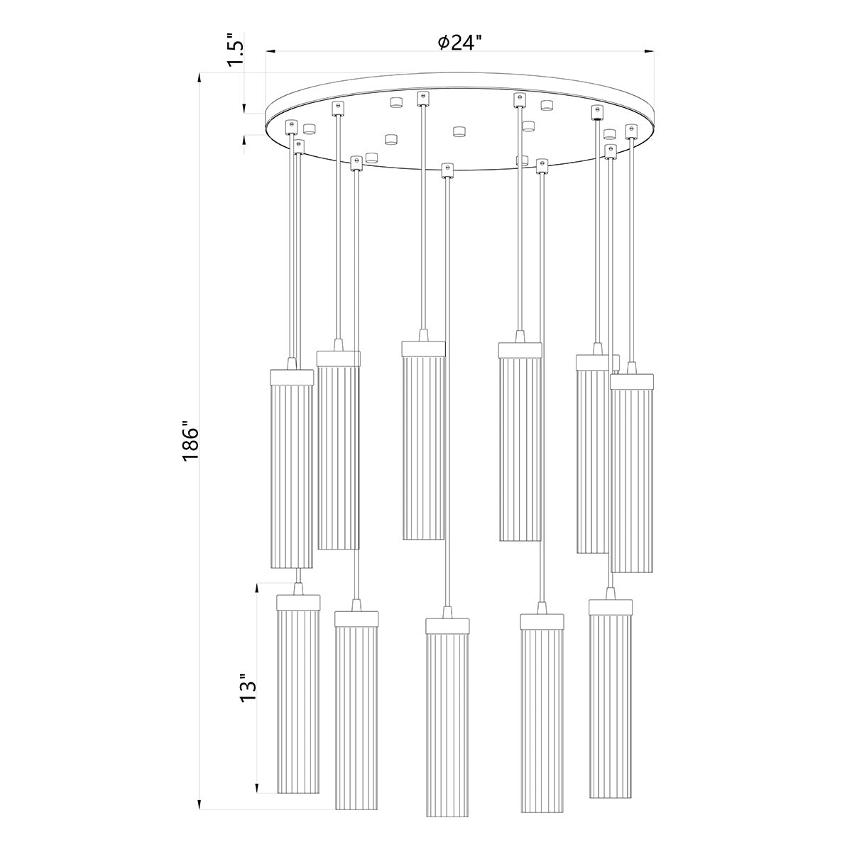 Chandelier multiple Beau - Nickel brossé 24" by Z - Lite | Luminaires & cie