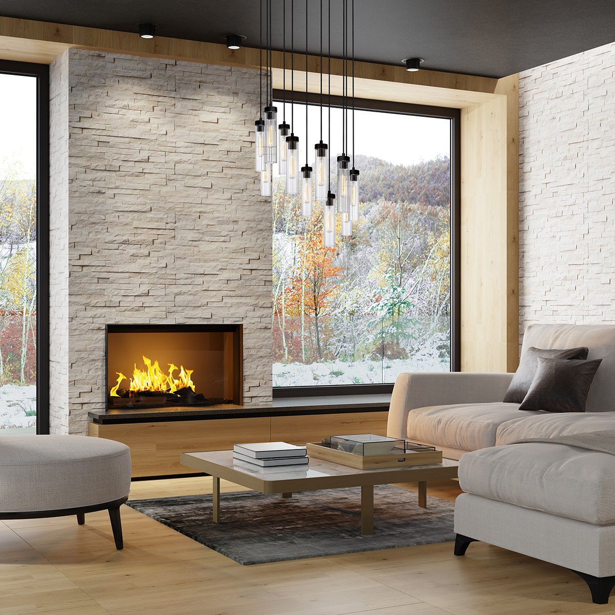 Chandelier multiple Beau - Noir mat 24" by Z - Lite | Luminaires & cie