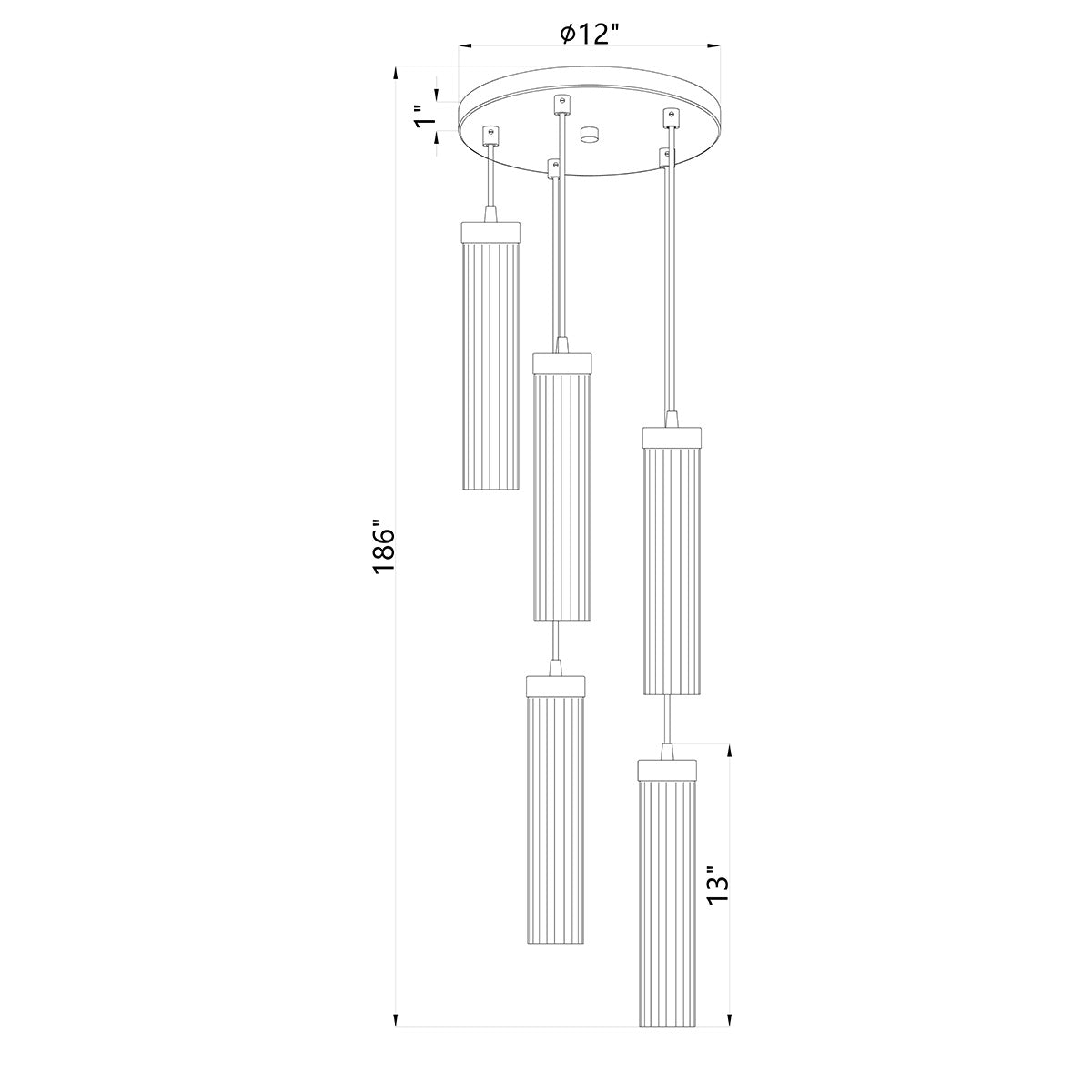 Chandelier multiple Beau - Nickel brossé 12" by Z - Lite | Luminaires & cie