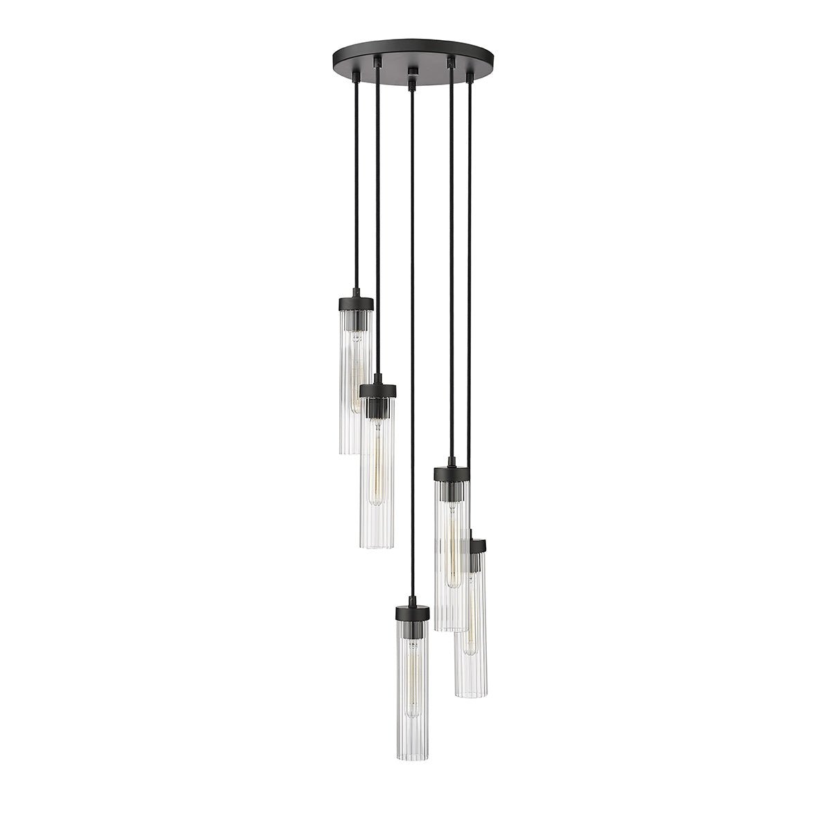 Chandelier multiple Beau - Noir mat 12" by Z - Lite | Luminaires & cie