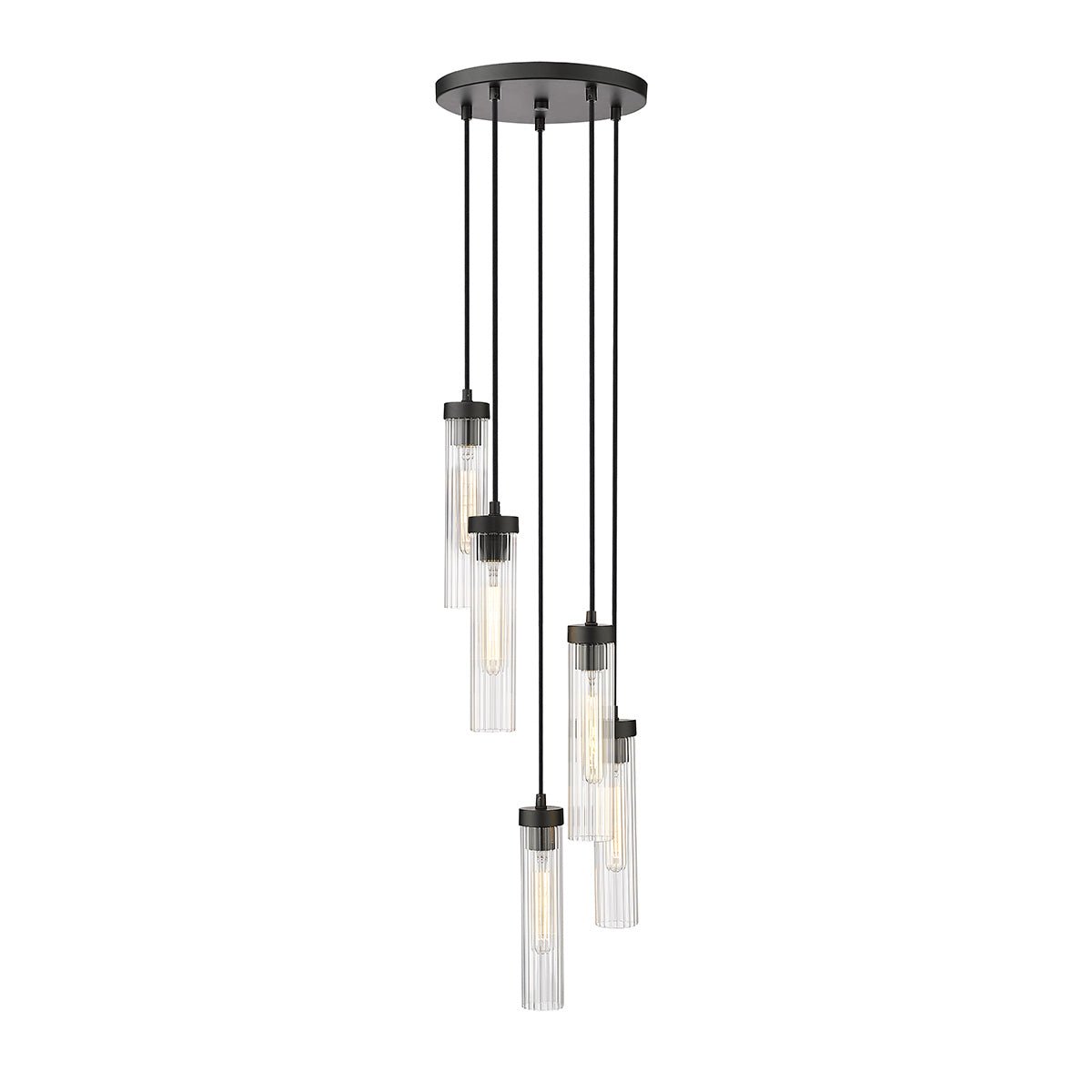Chandelier multiple Beau - Noir mat 12" by Z - Lite | Luminaires & cie
