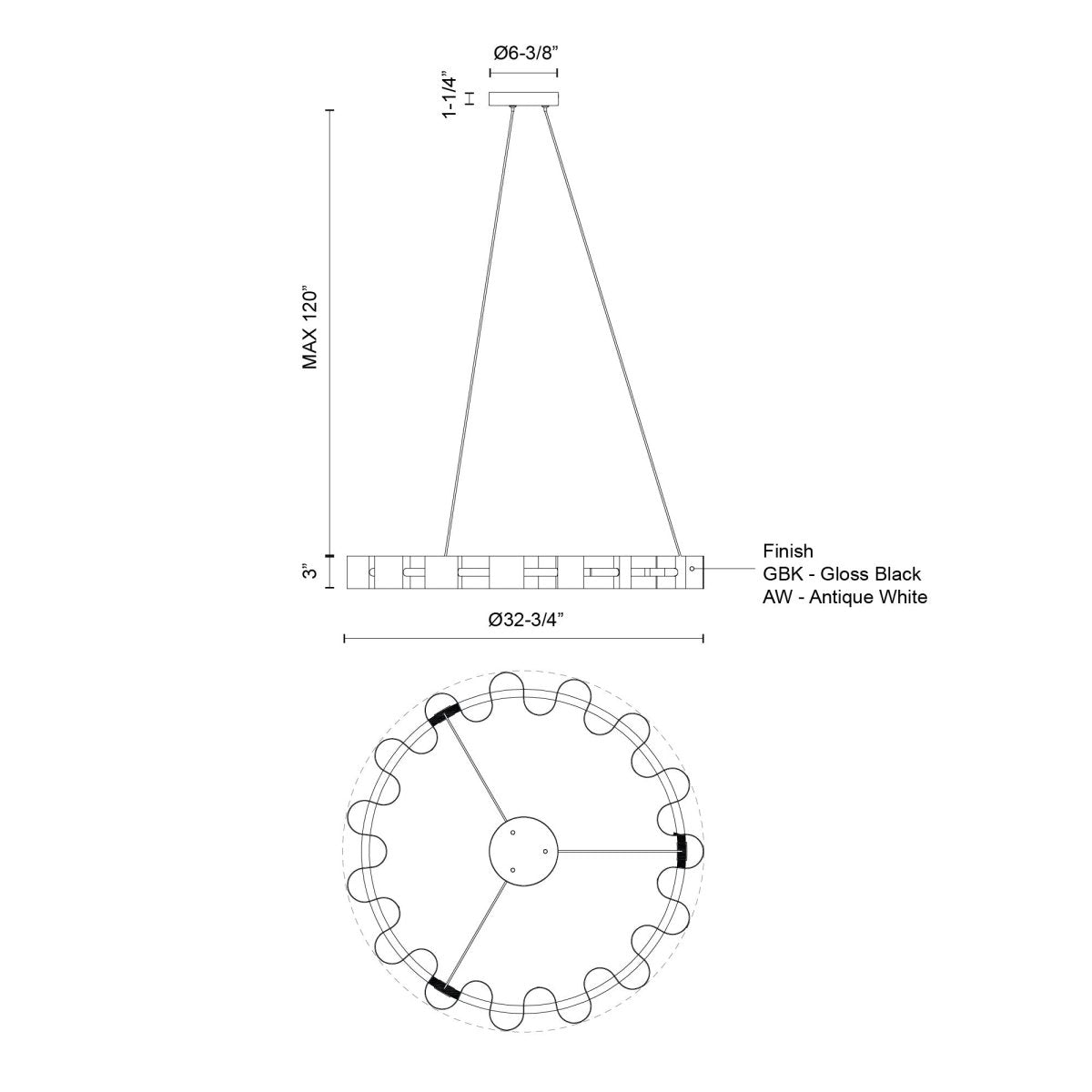 Chandelier Nami - Blanc antique by Kuzco Lighting | Luminaires & cie