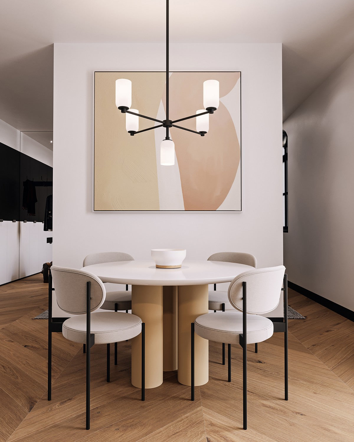 Lustre Nola Noir / Verre opale – vue 6
