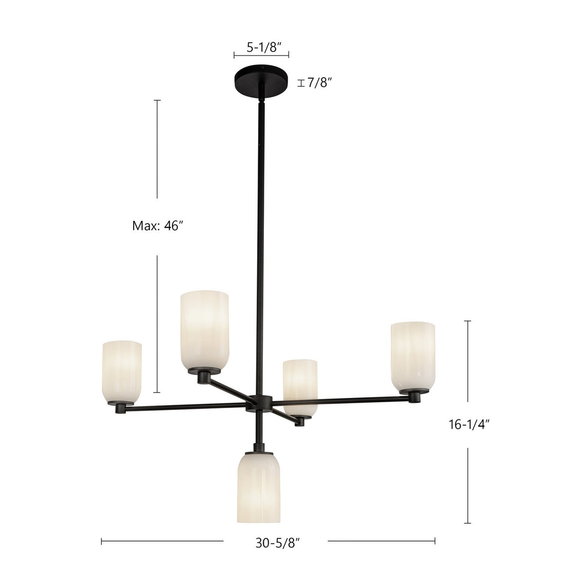 Lustre Nola Noir / Verre opale – vue 7