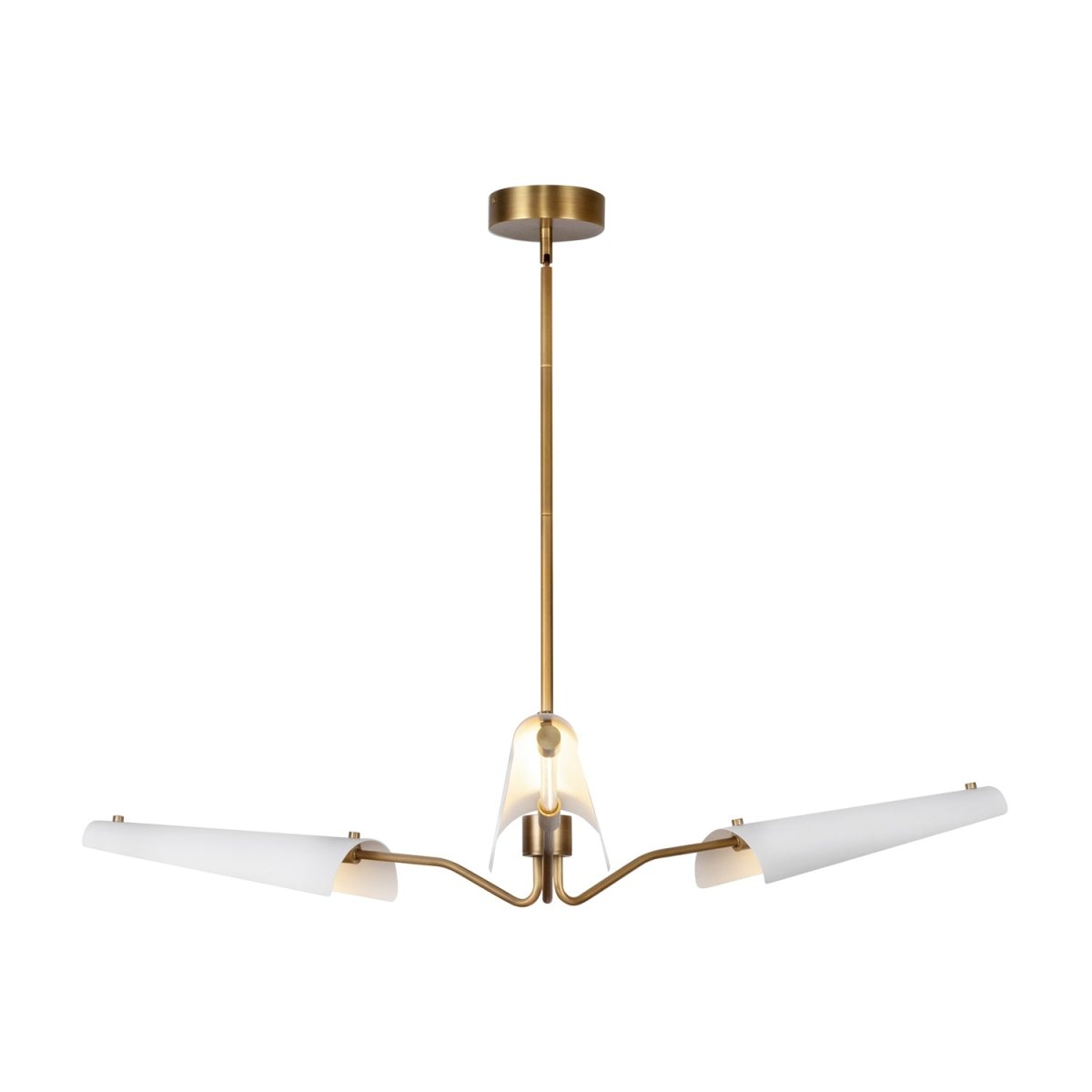 Chandelier Osorio - Laiton blanc / vintage mat 45 3/4" by Alora Lighting | Luminaires & cie