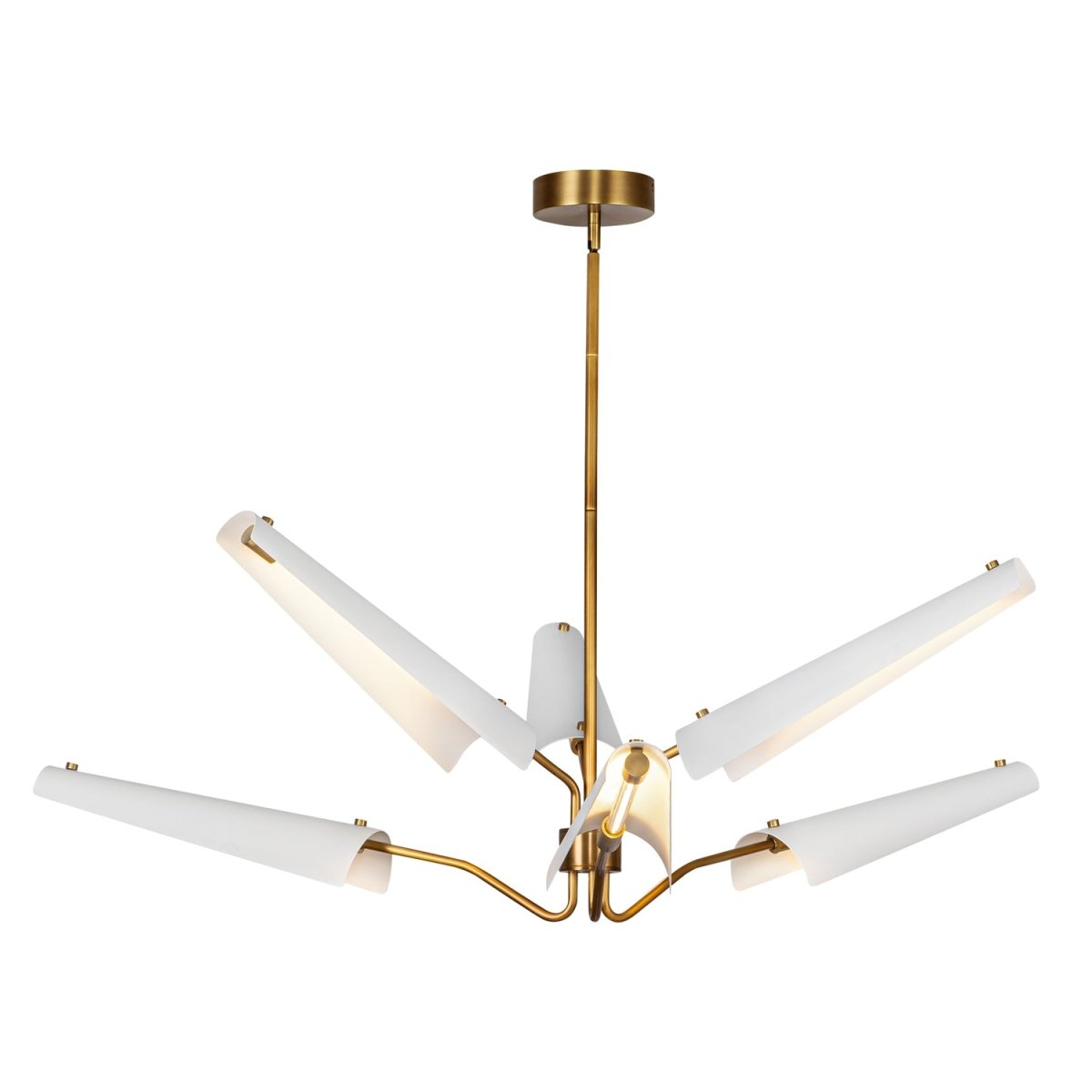 Chandelier Osorio - Laiton blanc / vintage mat 46 1/8" by Alora Lighting | Luminaires & cie