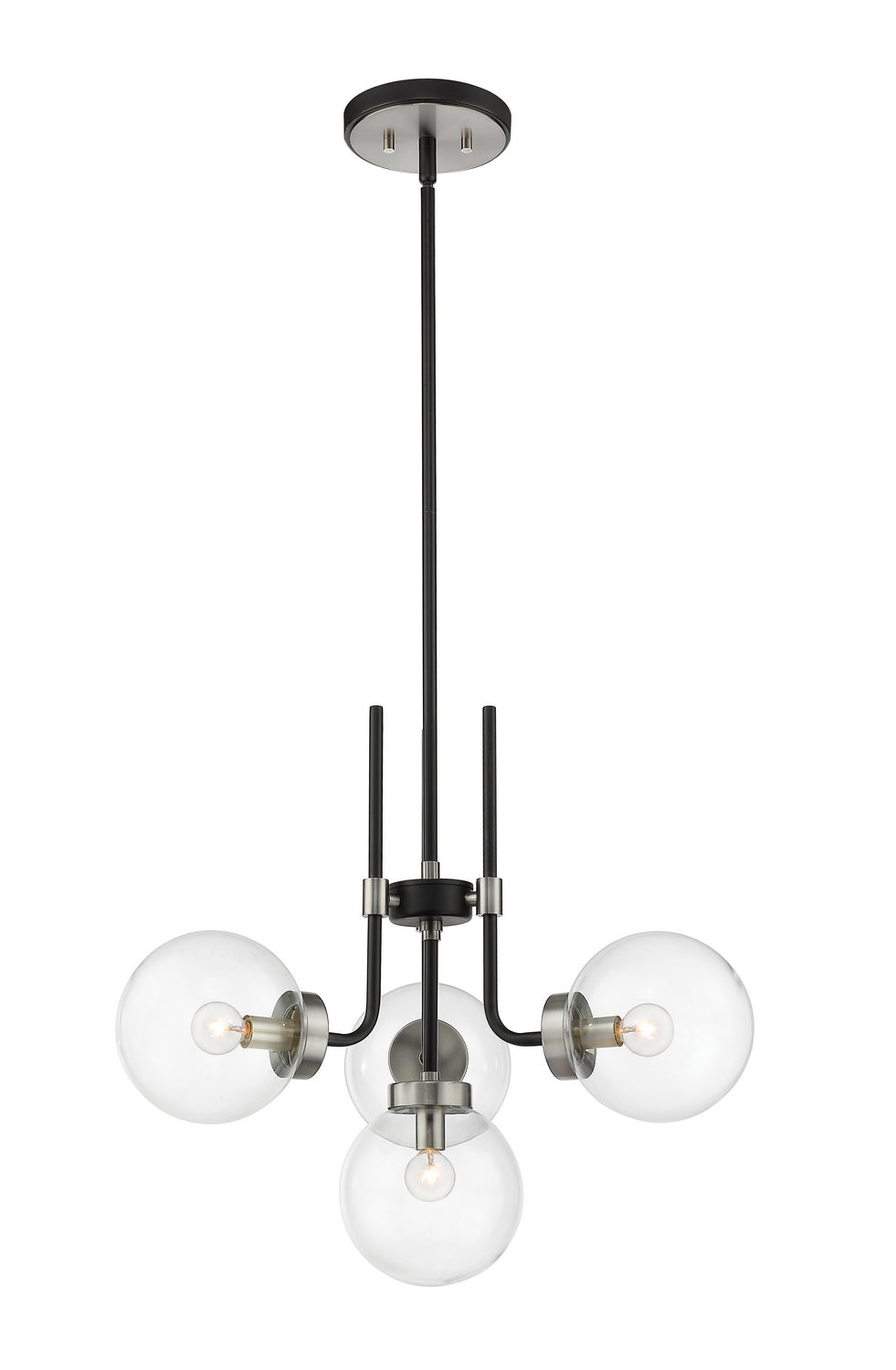 Lustre Parsons Noir mat + Nickel brossé, 22" – Z-Lite
