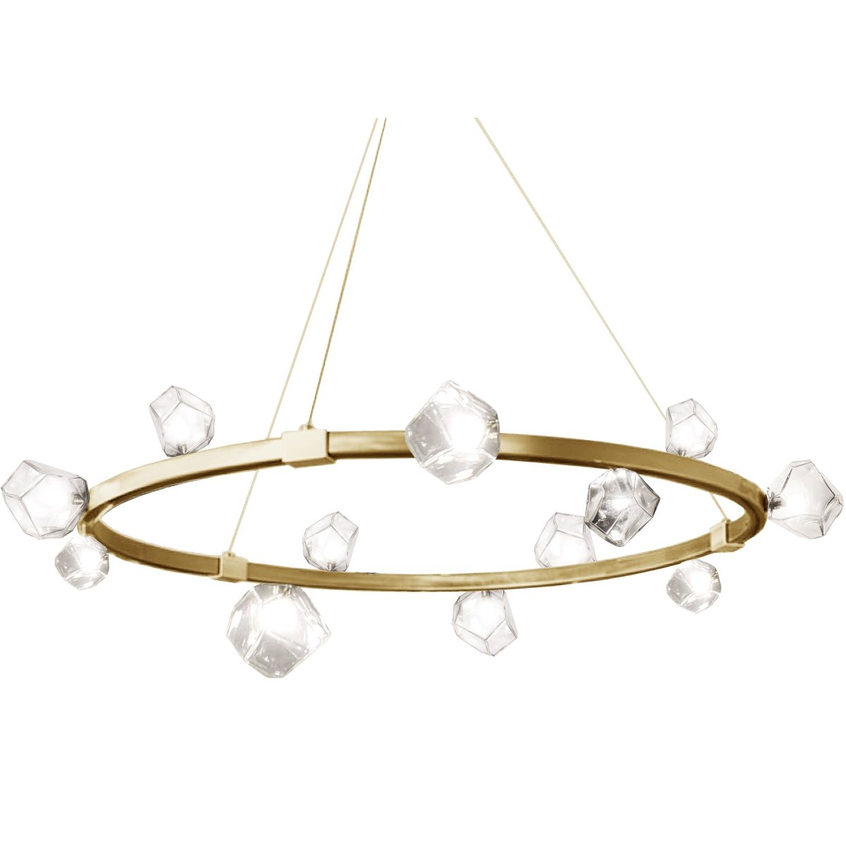 Chandelier Pearlene - Laiton âgé by Dainolite | Luminaires & cie