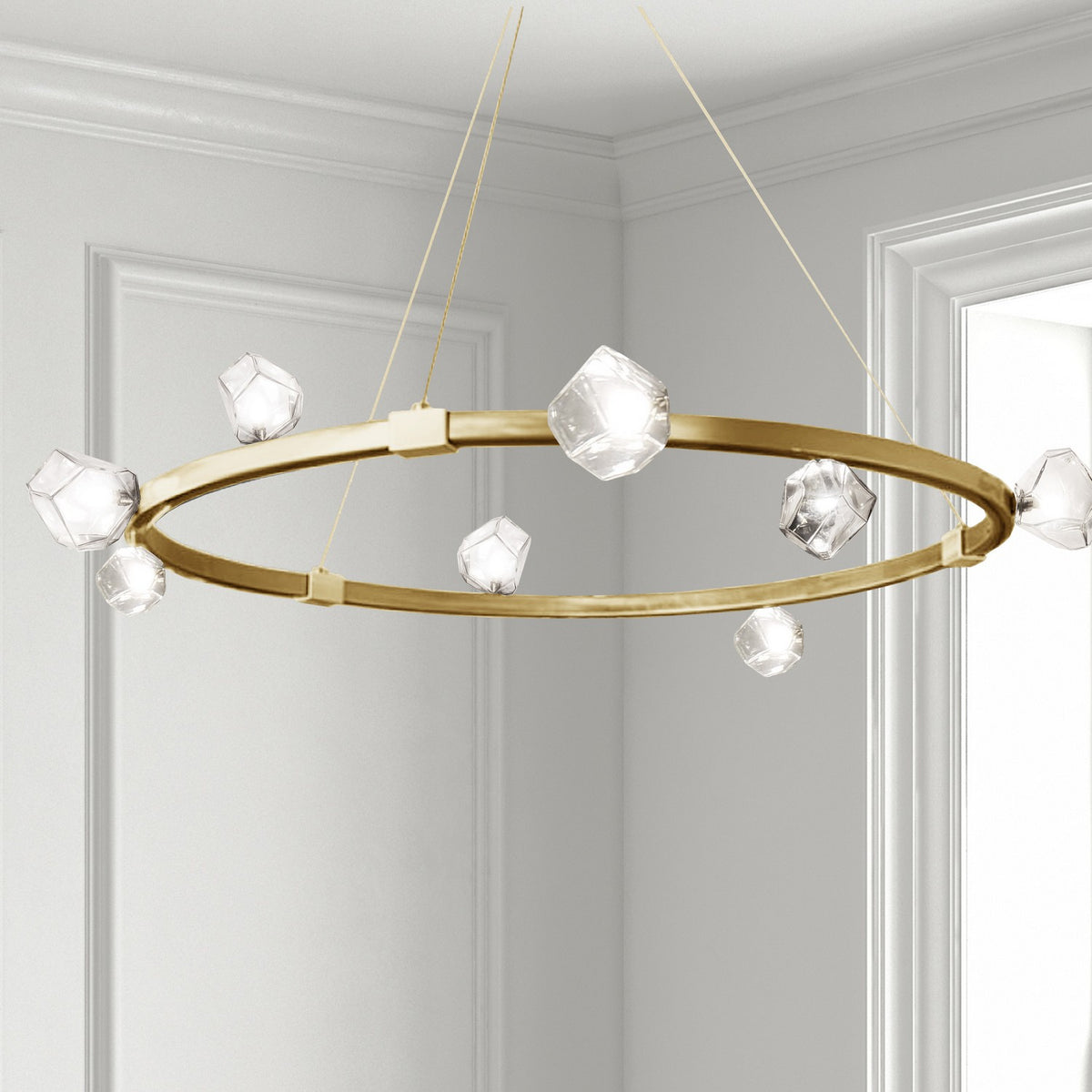Lustre Pearlene Laiton vieilli – vue 3