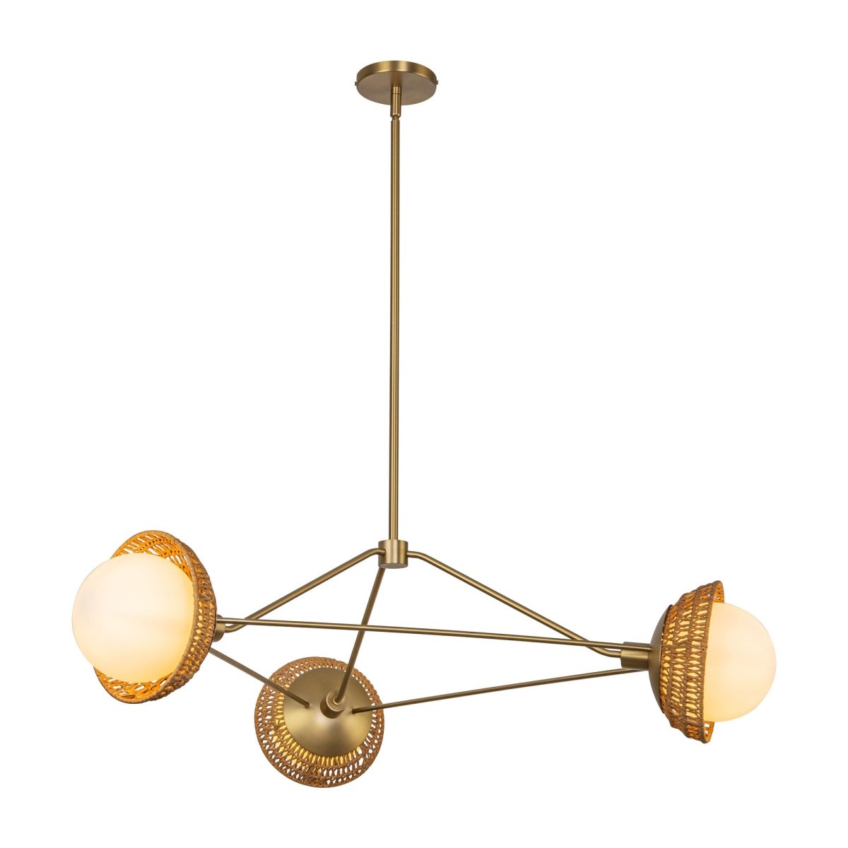 Chandelier Perth - Gold - or / Verre d'Opale by Alora Lighting | Luminaires & cie