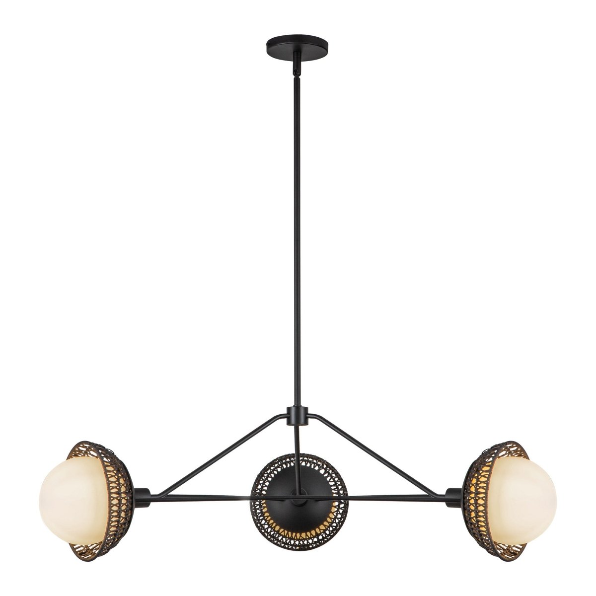 Chandelier Perth - Verre noir / opale mat by Alora Lighting | Luminaires & cie