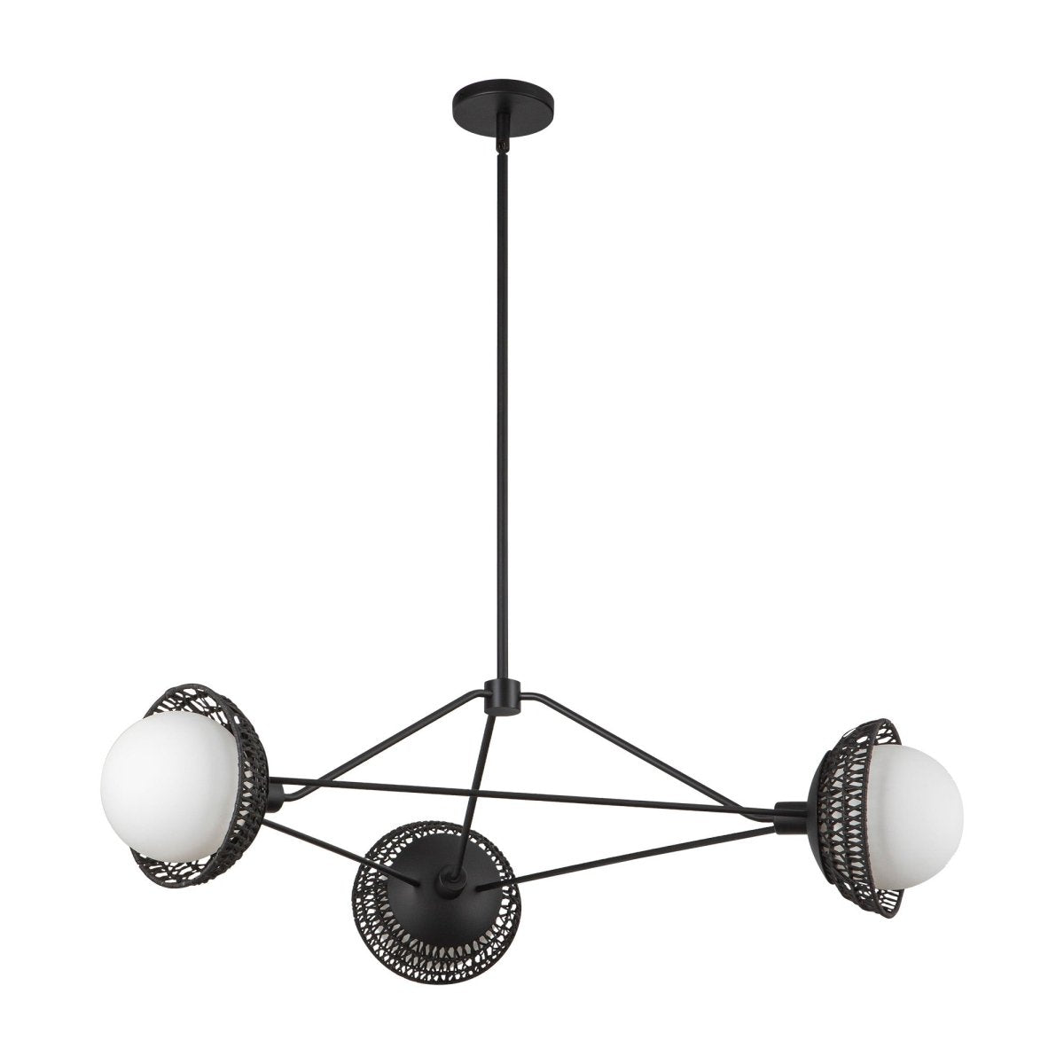Chandelier Perth - Verre noir / opale mat by Alora Lighting | Luminaires & cie