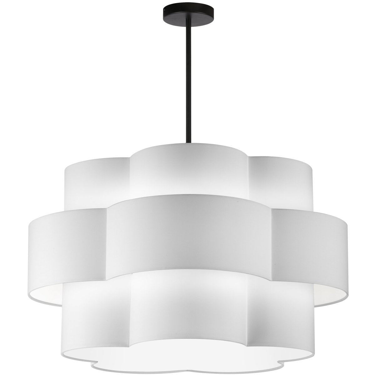 Chandelier Phlox - Noir mat Blanc by Dainolite | Luminaires & cie