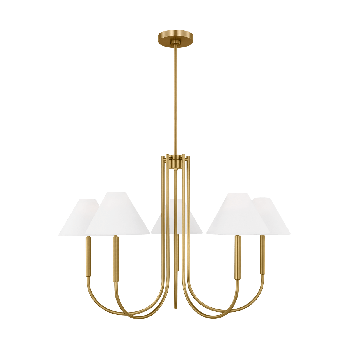 Chandelier Porteau - Laiton satiné 38" by Visual Comfort Studio | Luminaires & cie