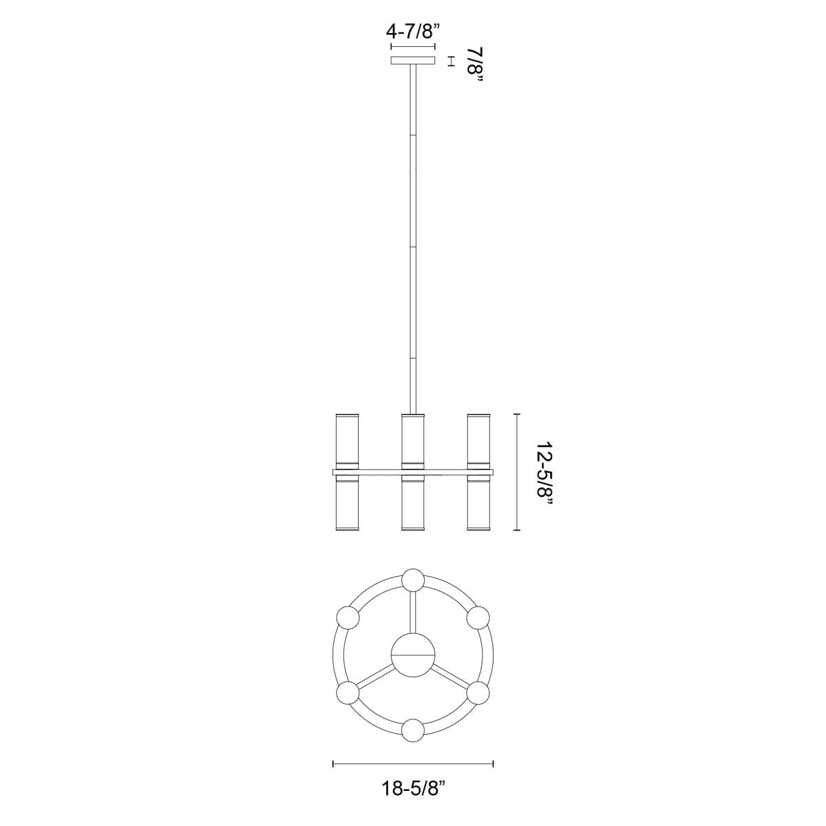 Chandelier Revolve - Verre transparent / laiton naturel 18 5/8" 12 5/8" by Alora Lighting | Luminaires & cie