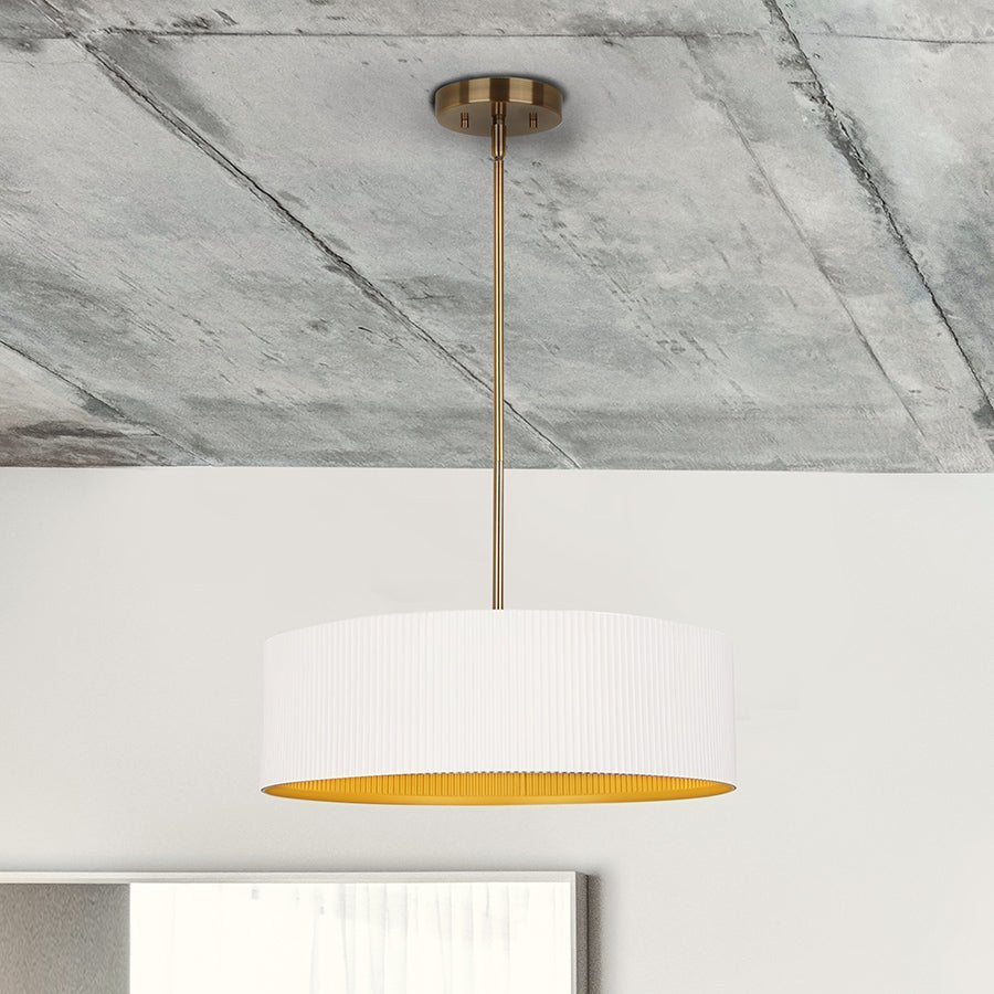 Chandelier Rexton - Blanc mat et or 22" by Canarm | Luminaires & cie