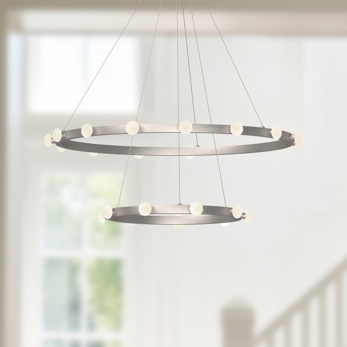 Chandelier Rezz - Nickel brossé by Kuzco Lighting | Luminaires & cie