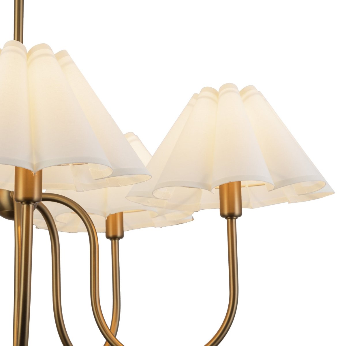 Chandelier Rosemary - Or brossé / blanc plié by Alora Lighting | Luminaires & cie
