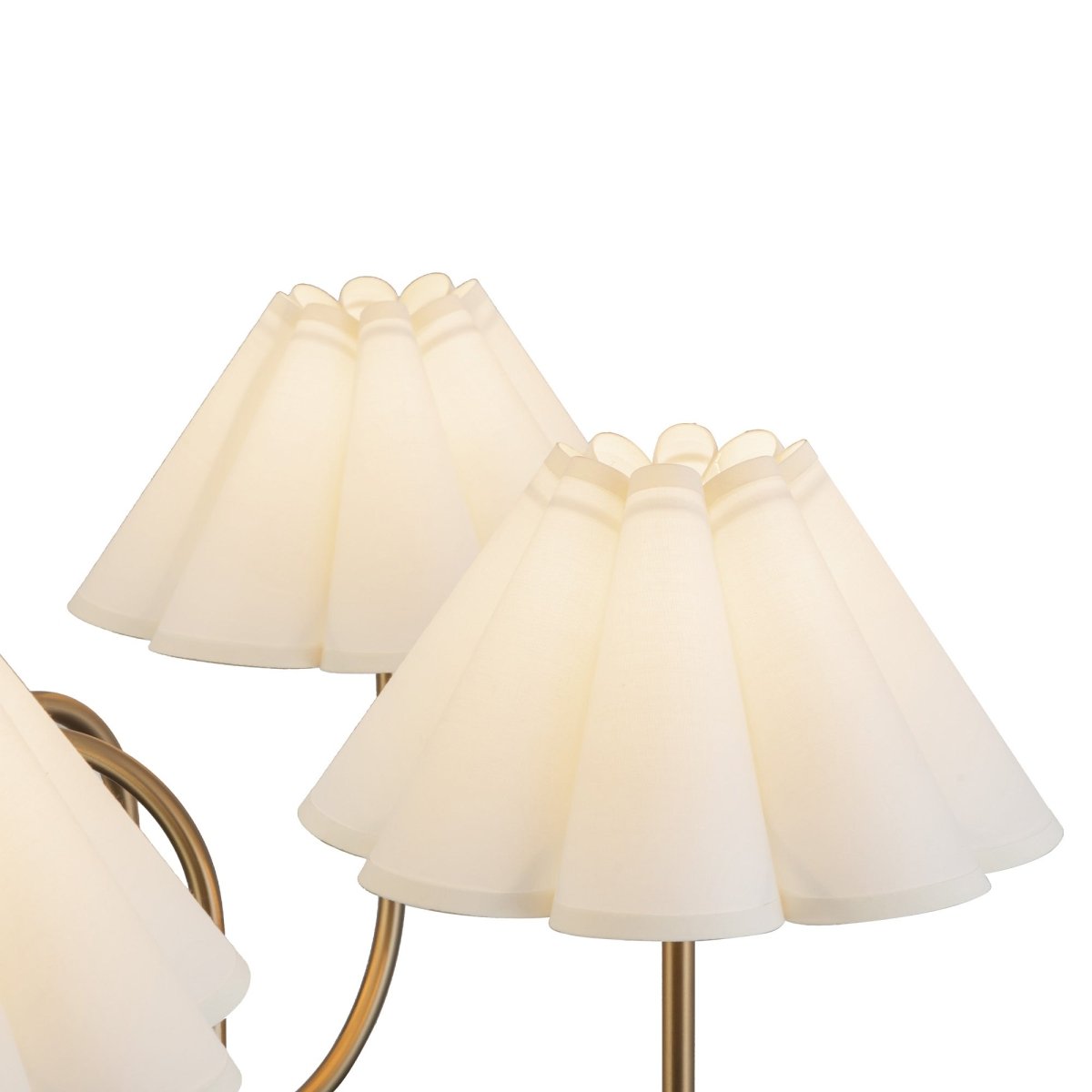 Chandelier Rosemary - Or brossé / blanc plié by Alora Lighting | Luminaires & cie