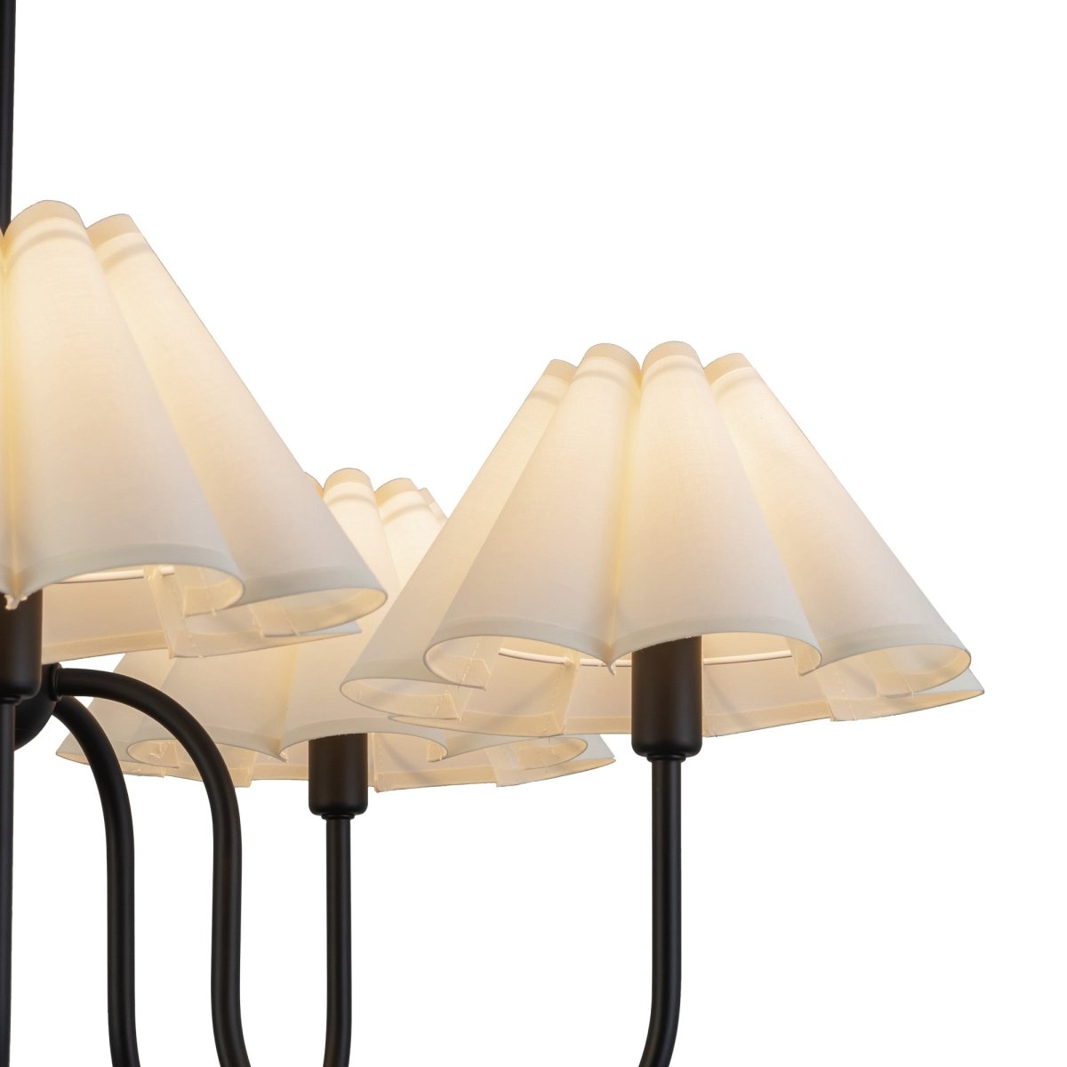 Chandelier Rosemary - Noir mat / plié blanc by Alora Lighting | Luminaires & cie