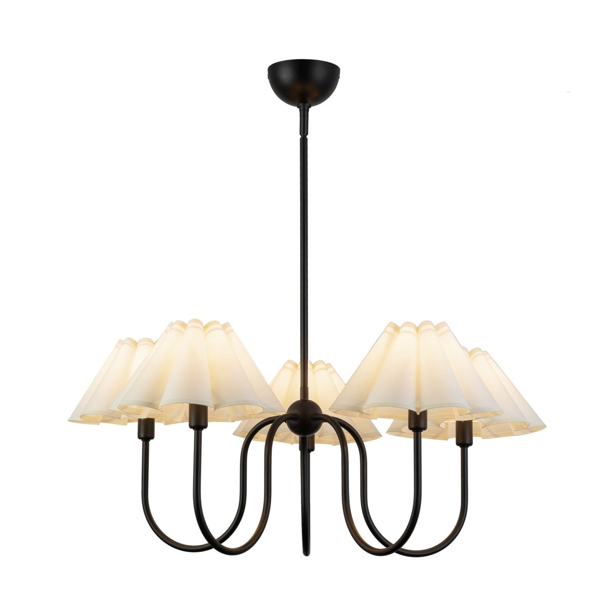 Chandelier Rosemary - Noir mat / plié blanc by Alora Lighting | Luminaires & cie
