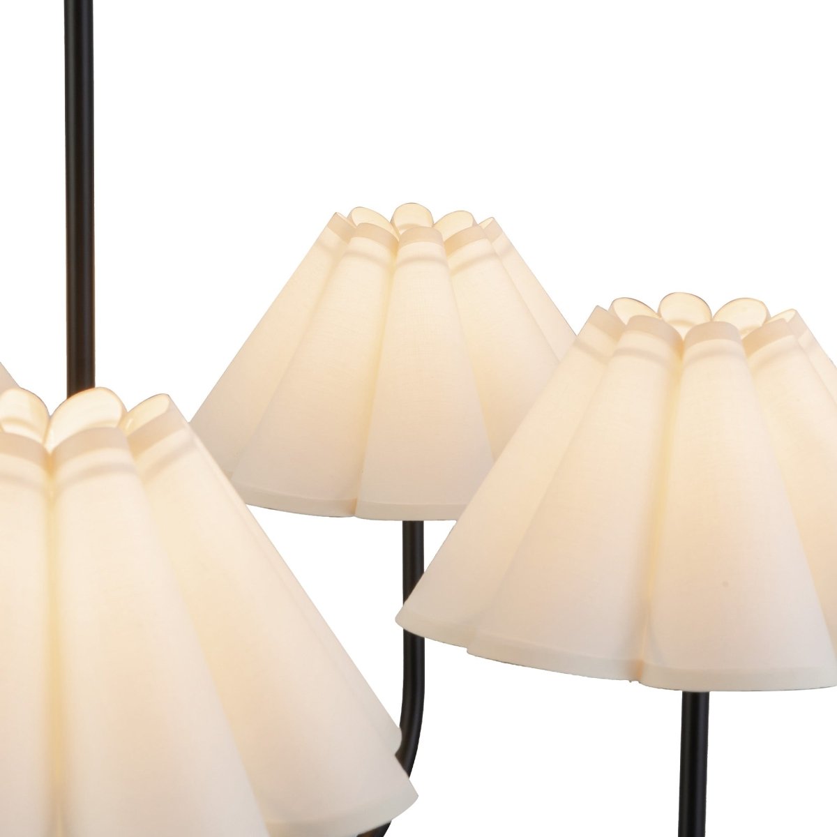 Chandelier Rosemary - Noir mat / plié blanc by Alora Lighting | Luminaires & cie