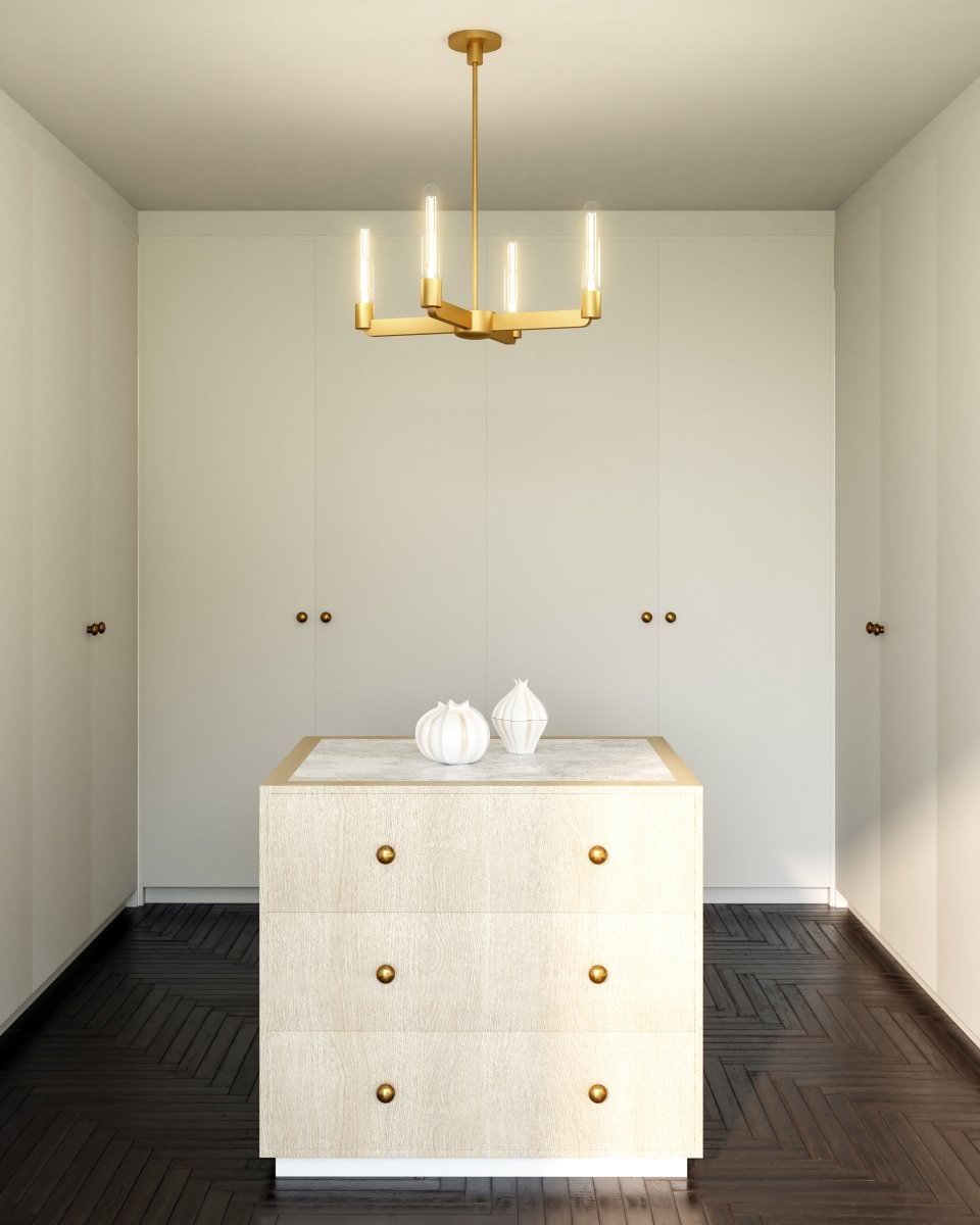 Chandelier Rue - Or brossé by Alora Lighting | Luminaires & cie