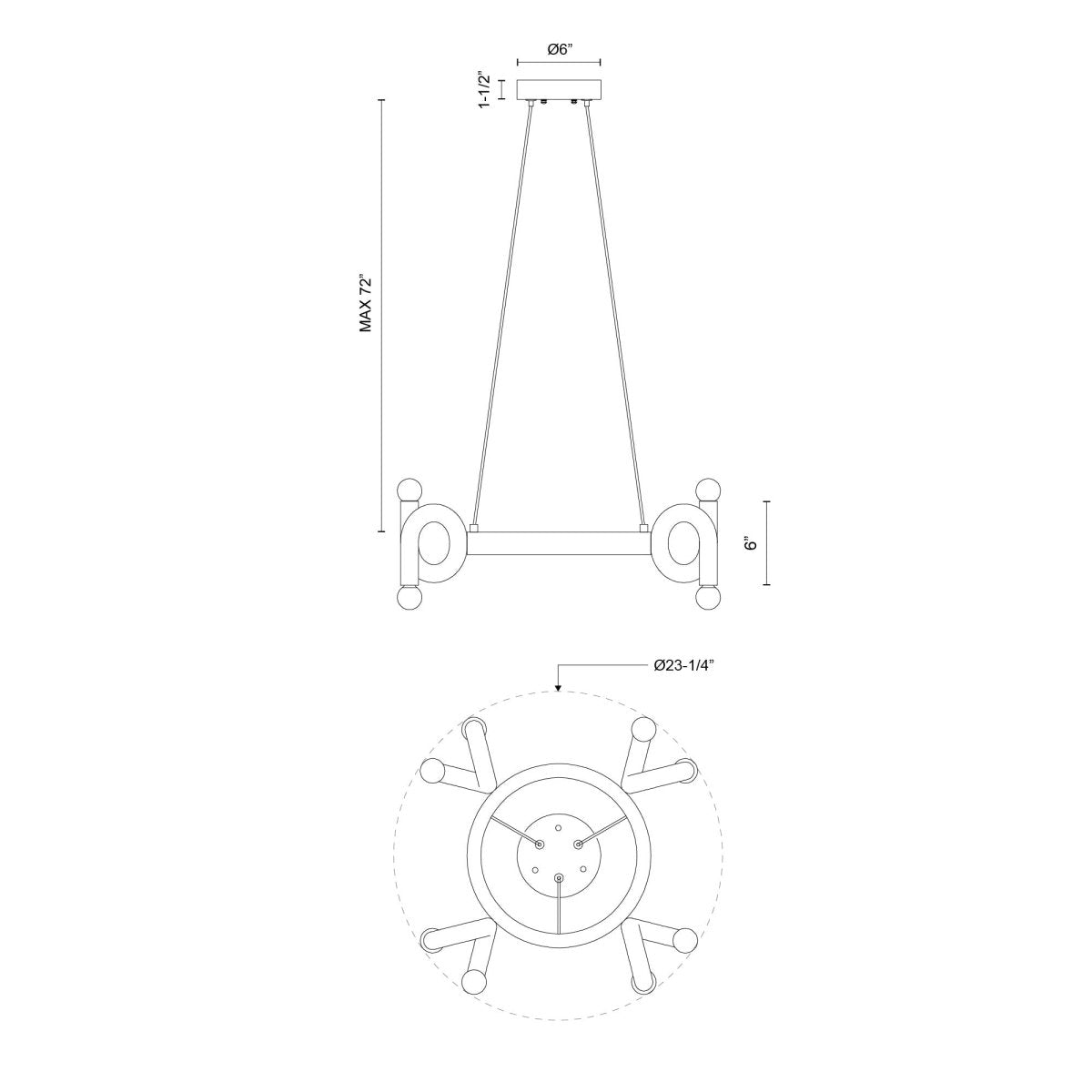 Chandelier Sadie - Or brossé by Alora Lighting | Luminaires & cie