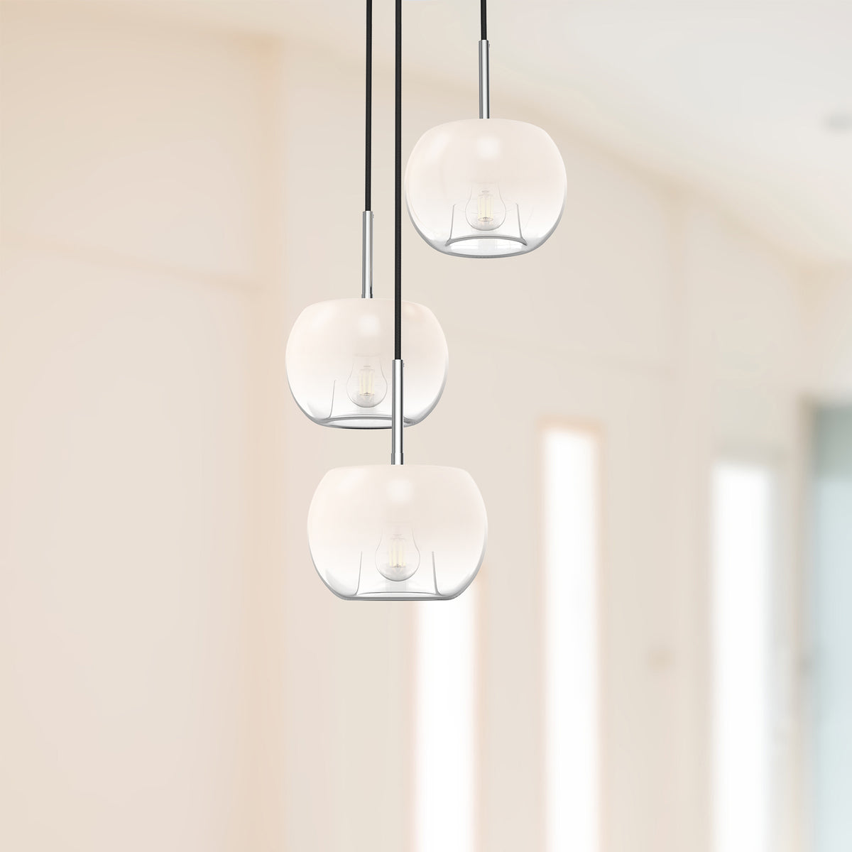 Lustre Samar Chrome / Opale – vue 3